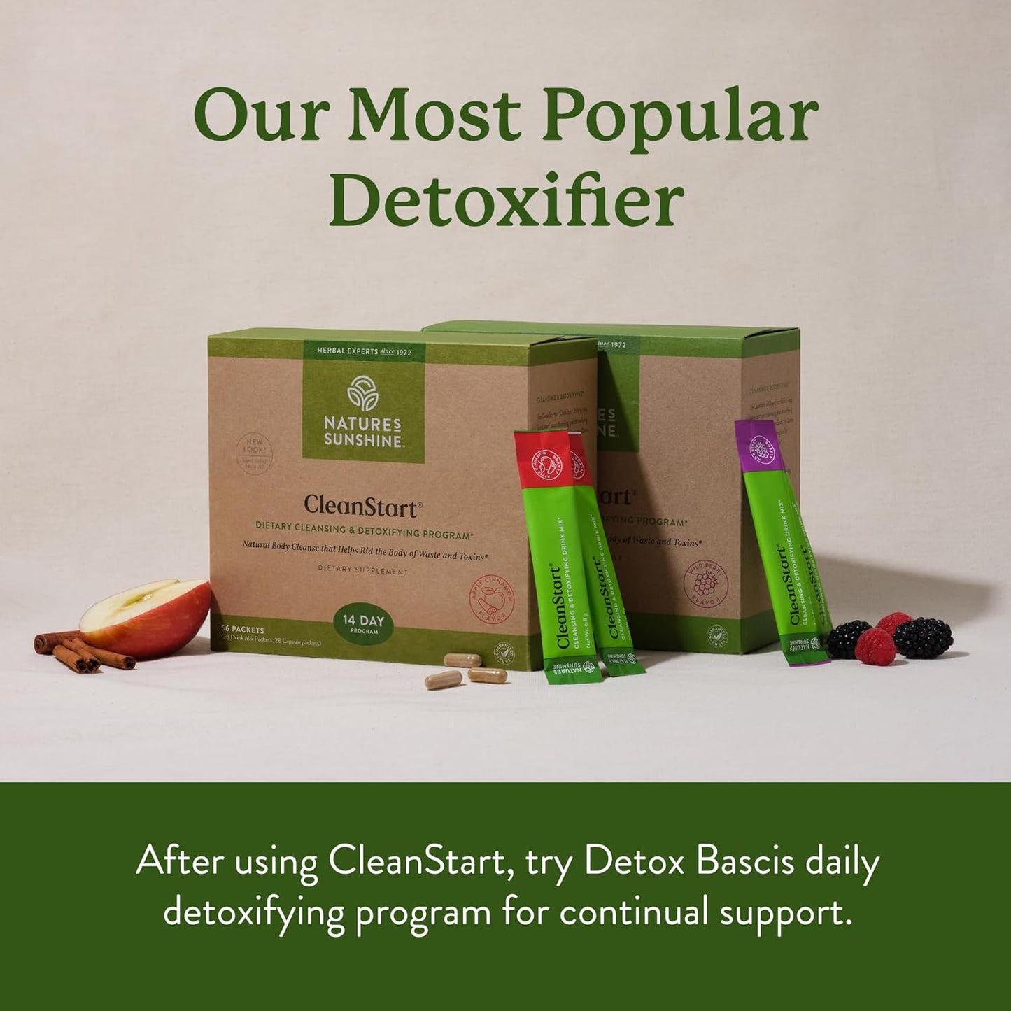 Nature's Sunshine CleanStart Mild, 56 Packets | Powerful Herbal Detox that Supports Natural, Everyday Cleansing of Waste from the Body