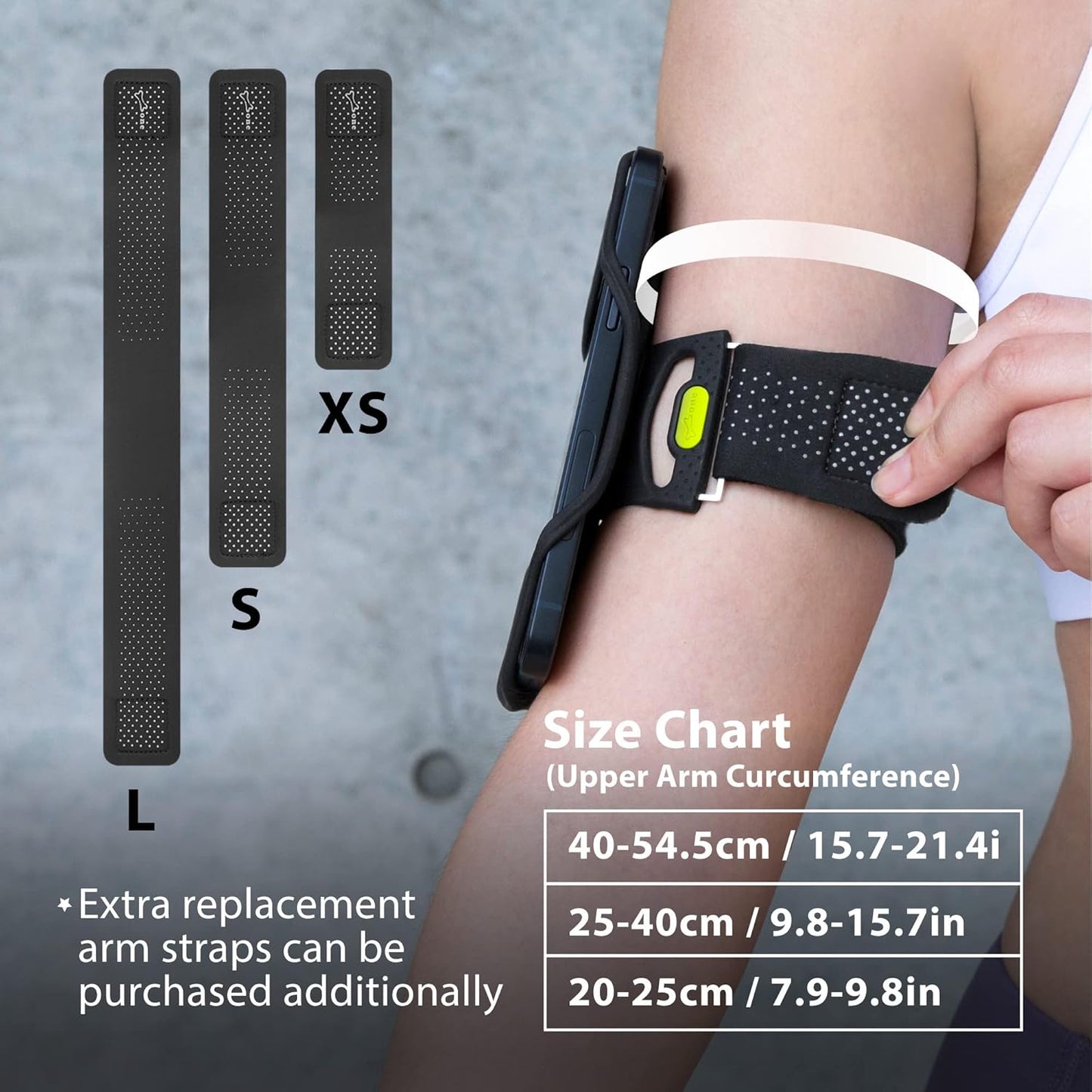 Bone Cell Phone Armbands+Sport Pocket, Run Tie 2+Pocket, L Arm Size, Fits Phone Size 4.7-7.2 Inches for iPhone 13 12 11 Pro Max XS XR X Samsung Galaxy