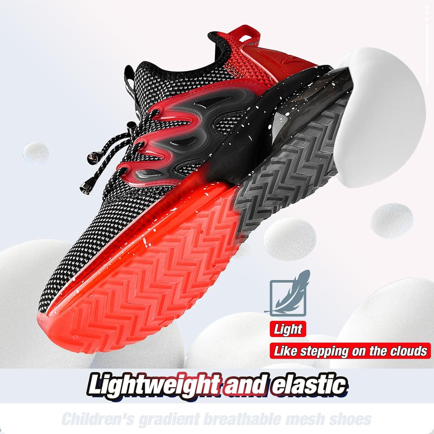 WETIKE Boy's Shoes Mesh Slip on Lightweight Running Sneakers