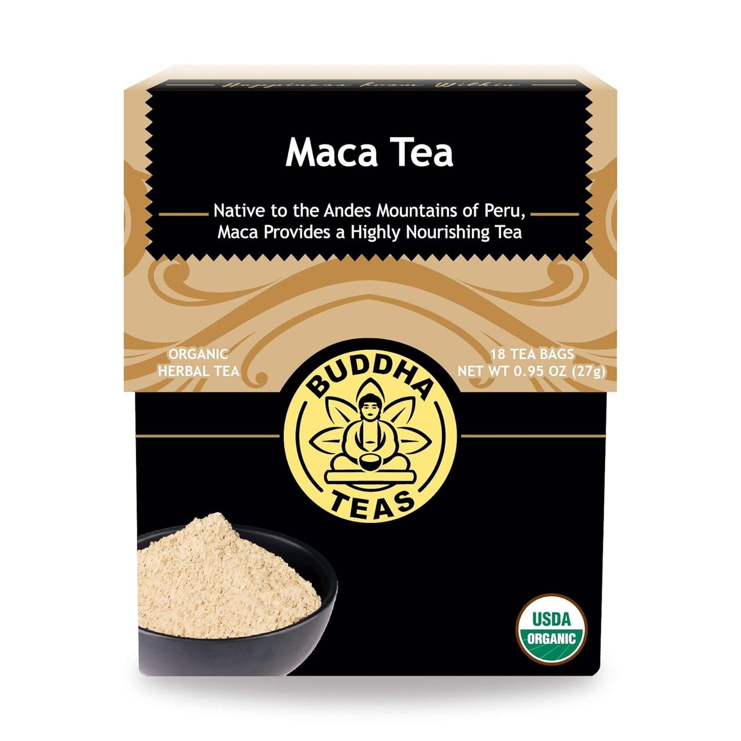 Buddha Teas Organic Maca Tea - OU Kosher, USDA Organic, CCOF Organic, 18 Bleach-Free Tea Bag