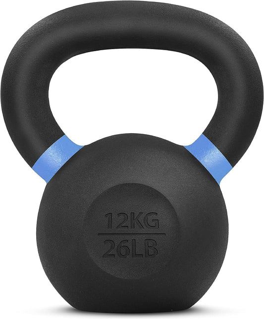 Yes4All Powder Coated Cast Iron Kettlebell Strength Training Kettlebells Weight Set for Full Body Workout, Home Gym