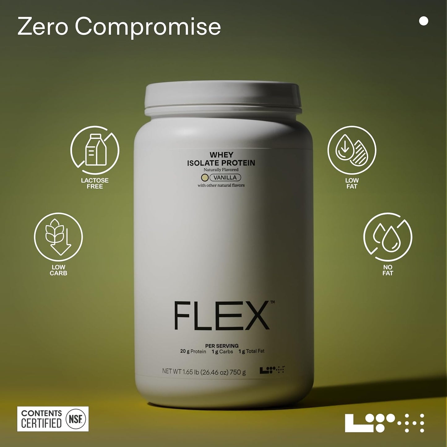 LTH Flex Whey Protein Isolate - Trusted by Life Time Fitness Members - Lactose-Free Protein Powder - NSF Certified for Sport - Low Fat, No Added Sugar & Low Carb - Vanilla (30 Servings)
