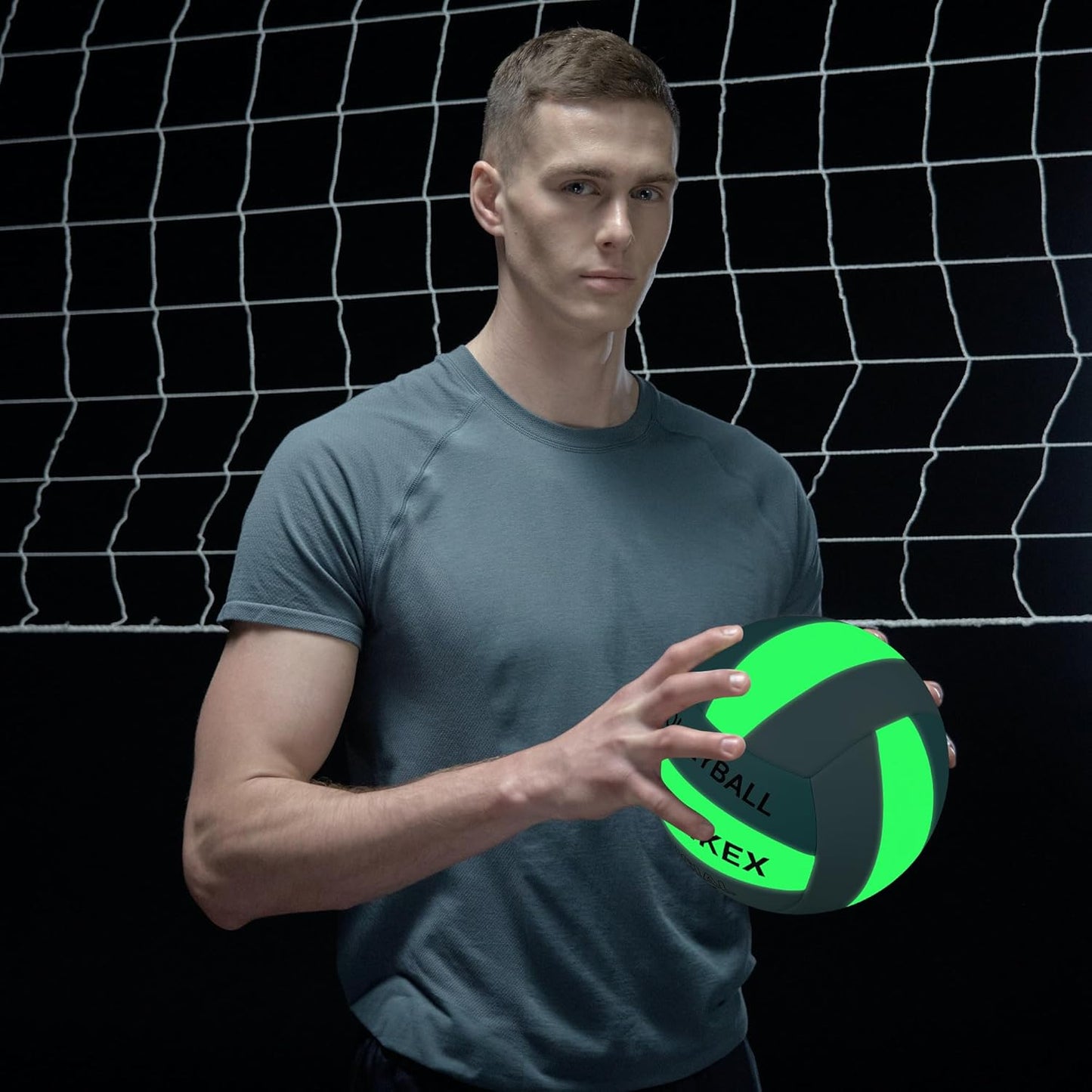 Official Size 5 Glow in The Dark Volleyball, Fluorescent Light Night Volleyball Soft Indoor Outdoor Volleyball Gift Luminous Night Light Ball for Game Gym Training Beach Play with Pump Kit