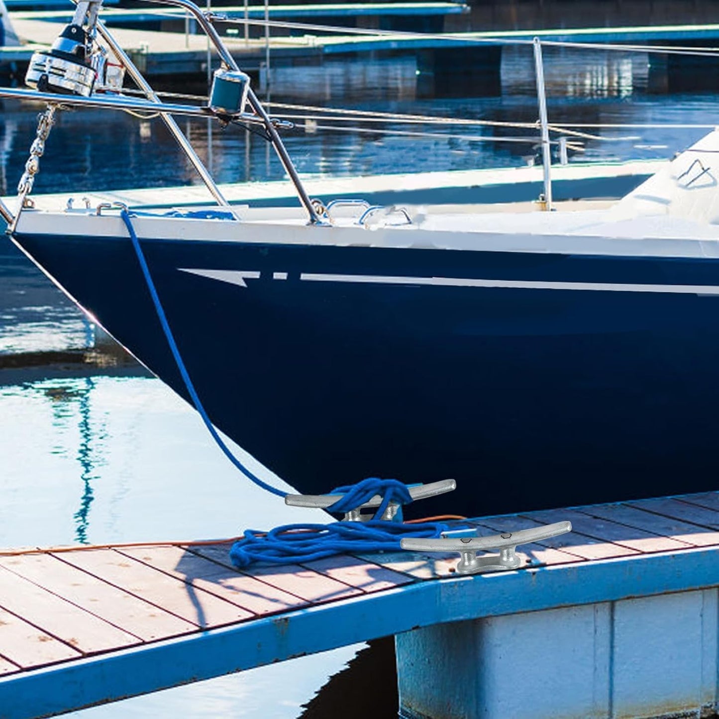 6/8/10/12/14 inch Dock Cleats With Bolts,Hot Dipped Galvanized Cast Iron Boat Cleats,Rope Cleat Boat Dock Cleats for Boat Docks,Decks,Piers for Tying up Boats,Marine Decor(1,2,4,5,6,8,10,12 Pack)