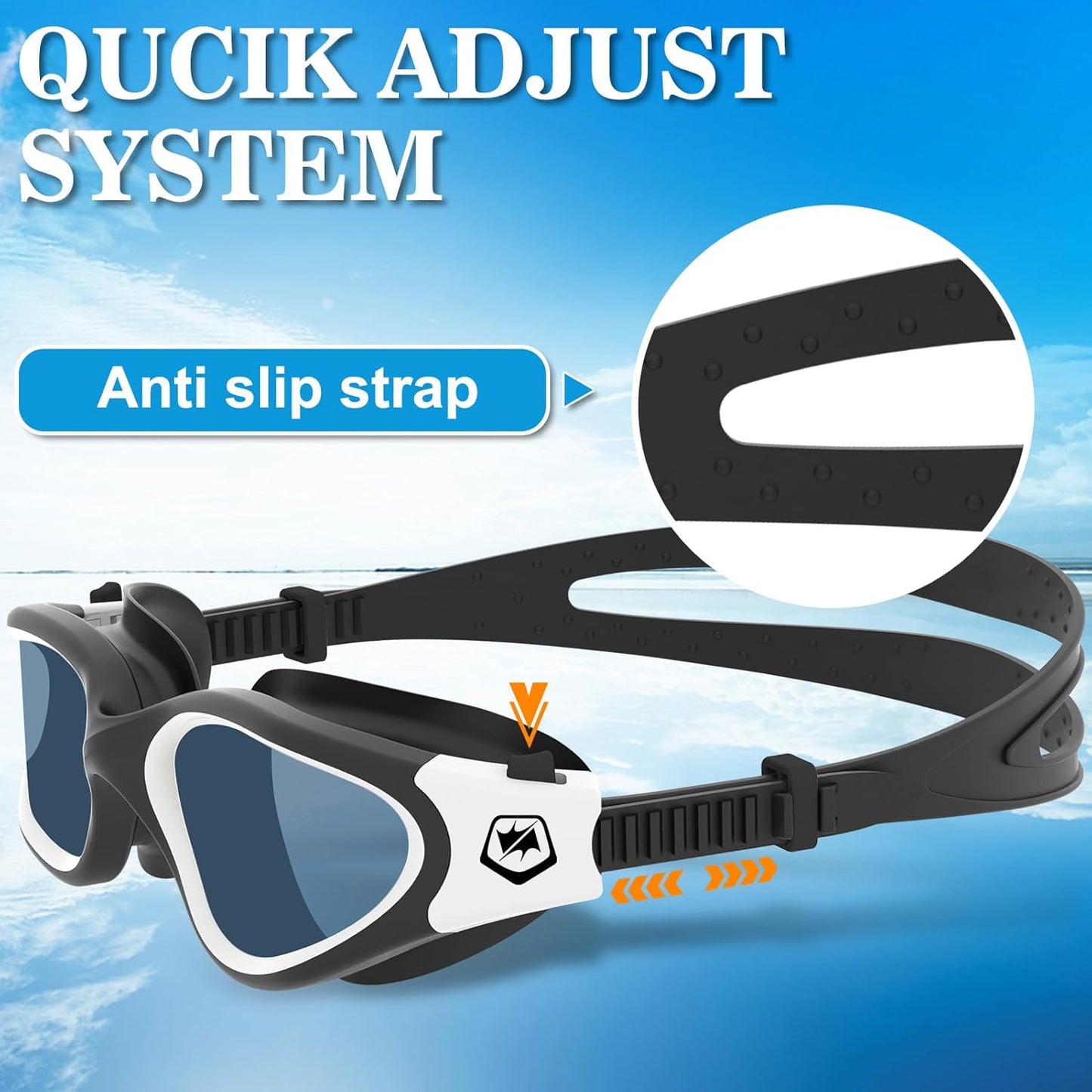 WIN.MAX Polarized Swimming Goggles Swim Pool Goggles Anti Fog Anti UV No Leakage Clear Vision for Men Women Adults Teenagers
