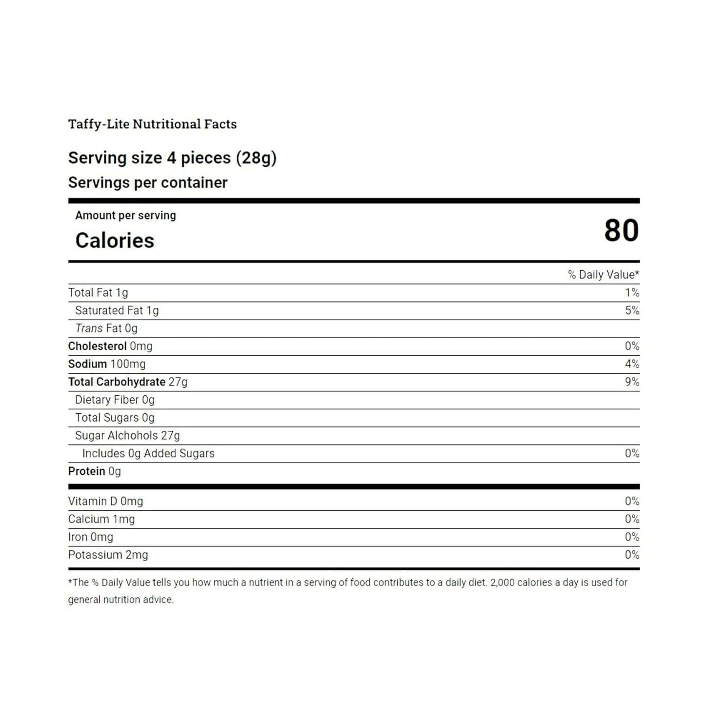 Sugar Free Vanilla Salt Water Taffy - 1lb (16oz) Bulk Bag Individually Wrapped Soft & Chewy Nut Free, Gluten Free, Diabetic & Keto Friendly Gourmet Candy For Taffy Lovers