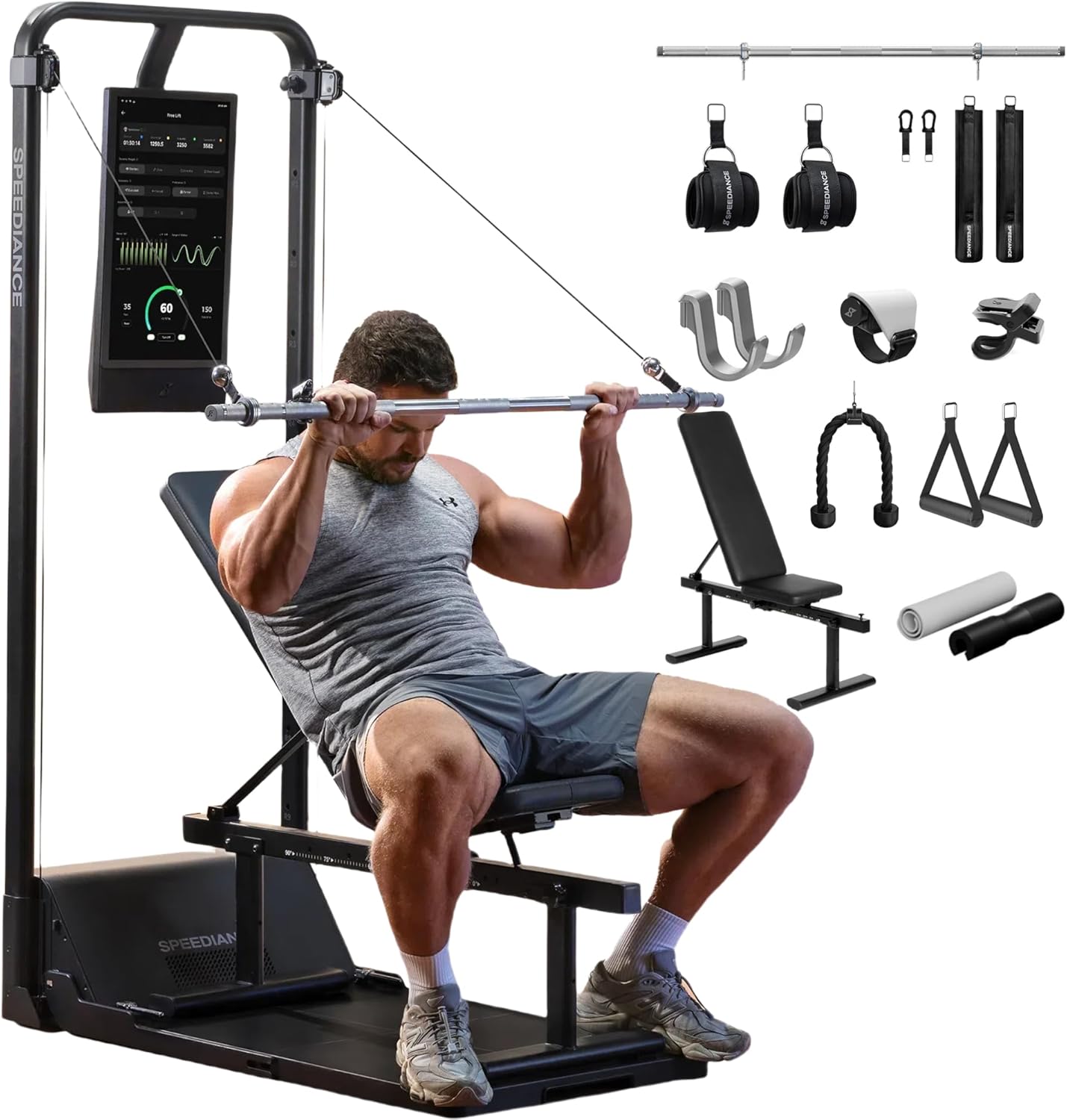 Home Gym, Smart AI-Powered Multi-Functional Smith Machine for Full Body Strength Training, All-in-one Gym Equipment, Digital Weight System, Workout Station, Squat Rack, Gym Monster 2