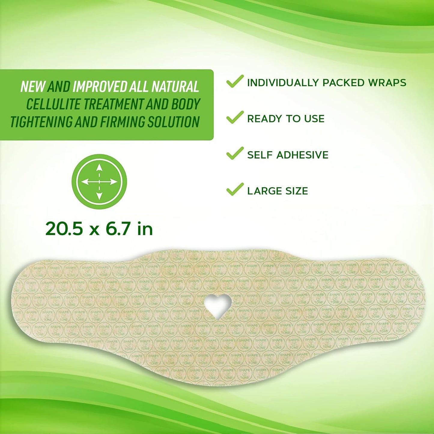 Contouring Moisturizing Body Wrap. New improved all natural cellulite solution (5 WRAPS)