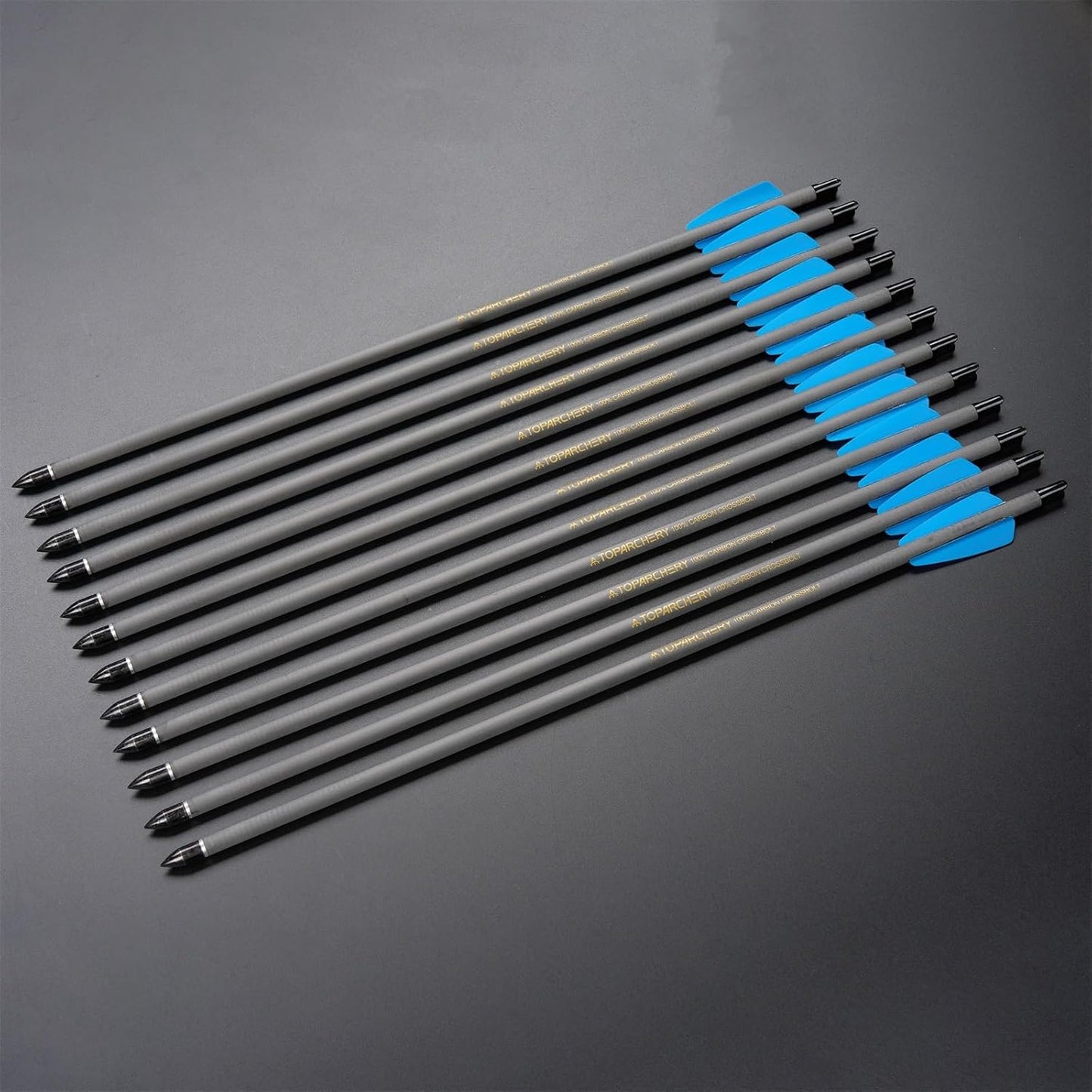 Crossbow Bolts 15 Inch Archery Carbon Crossbow Arrows with Moon Nocks Hunting Archery Arrows（12pcs