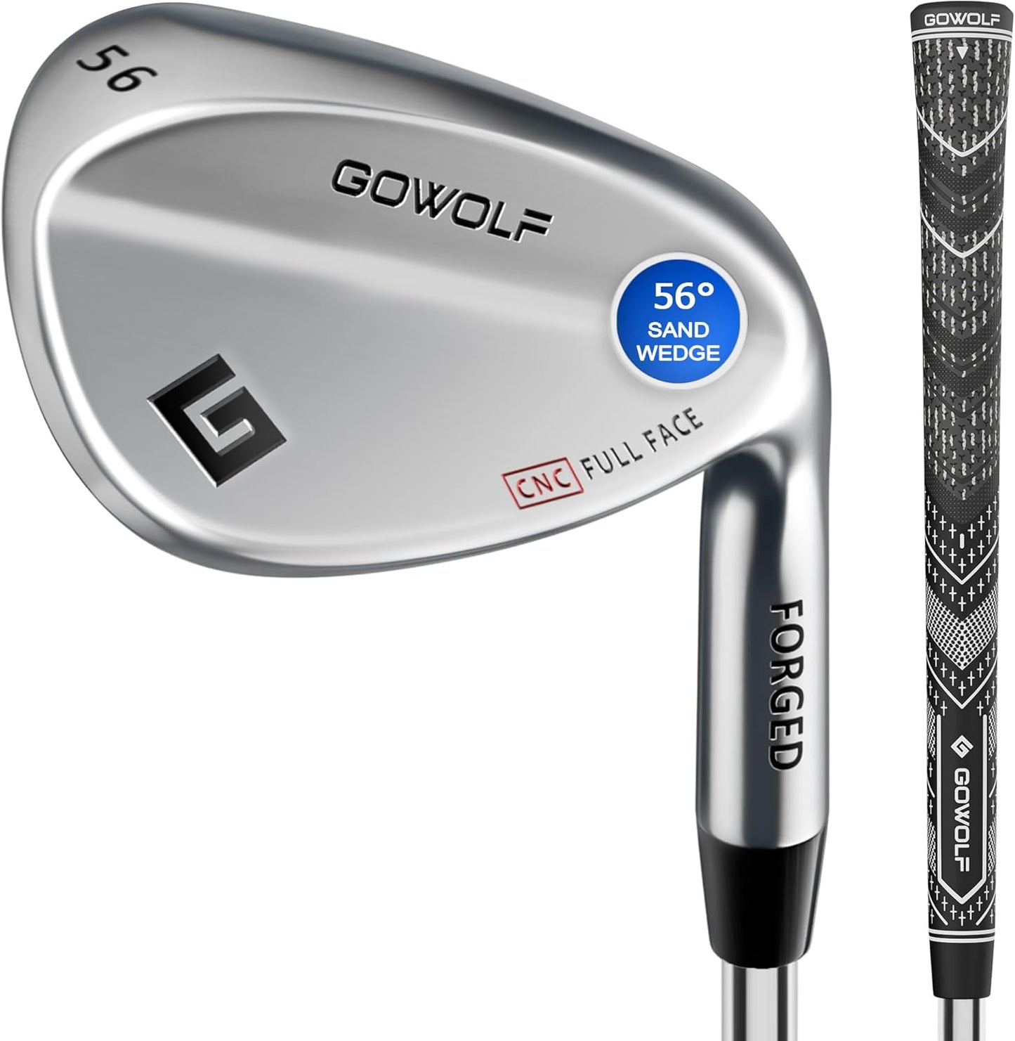 Gowolf Forged Golf Wedges 50/52/54/56/58/60/69 Degree Single or Sets for Men, Right Hand Premium Full Face Gap Wedge Sand Wedge Lob Wedge Golf Club, Great Golf Gifts - CNC Milled Face for More Spin