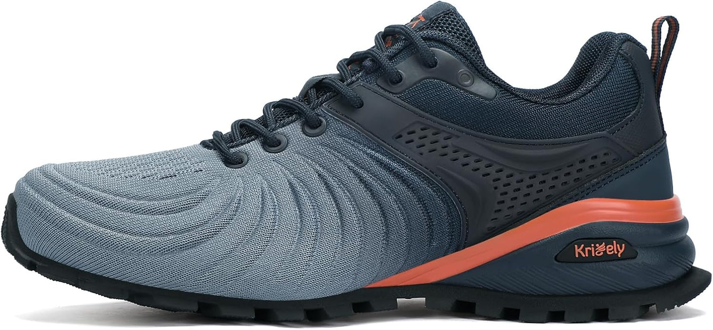 Kricely Men's Walking Shoes Breathable Lightweight Fashion Sneakers Non Slip Sport Gym Jogging Trail Running Shoes