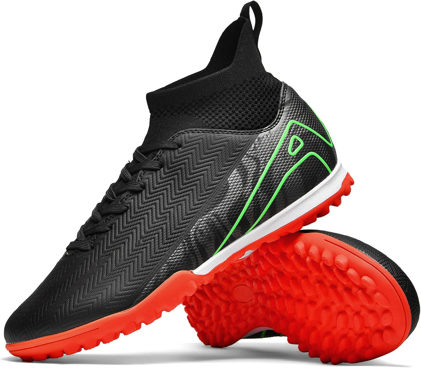 Indoor Soccer Cleats Mens Womens Turf Soccer Cleats Wide Socer Shoes FG AG TF High Ankle Football Boots