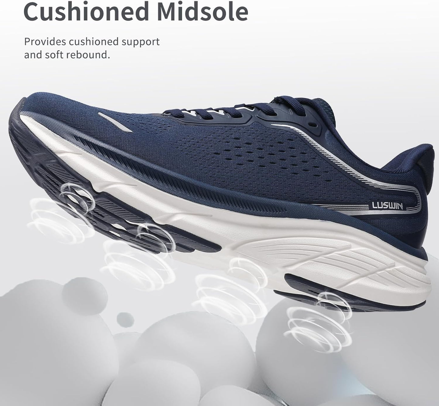 Men's Walking Shoes Lightweight Breathable Cushioning Running Shoes Athletic Tennis Workout Gym Non Slip Comfortable Fashion Sneakers