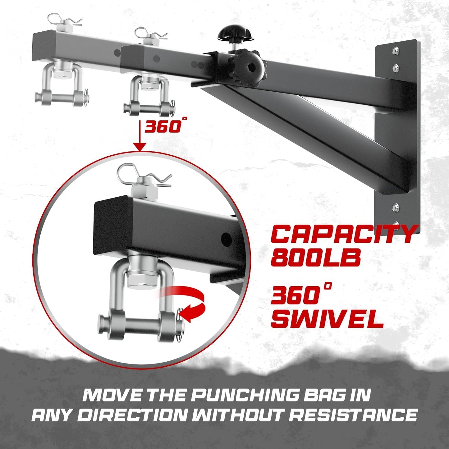 Yes4All Punching Bag Hanger, Stainless Steel Swivel Chain with 4 Snap Hooks for Heavy Bag, Gym Swing, Trapeze, and Hammock