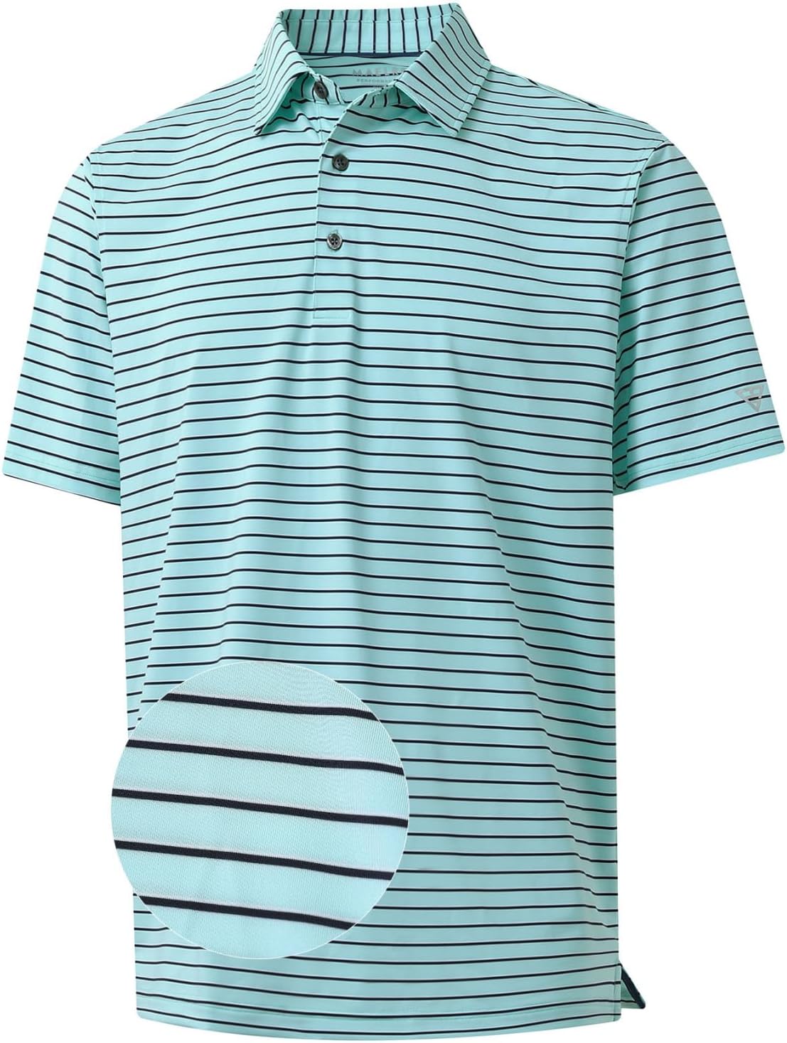 M MAELREG Golf Shirts for Men Moisture Wicking Striped Polo Performance Dry Fit Business Sports Mens Polo Shirts Short Sleeve