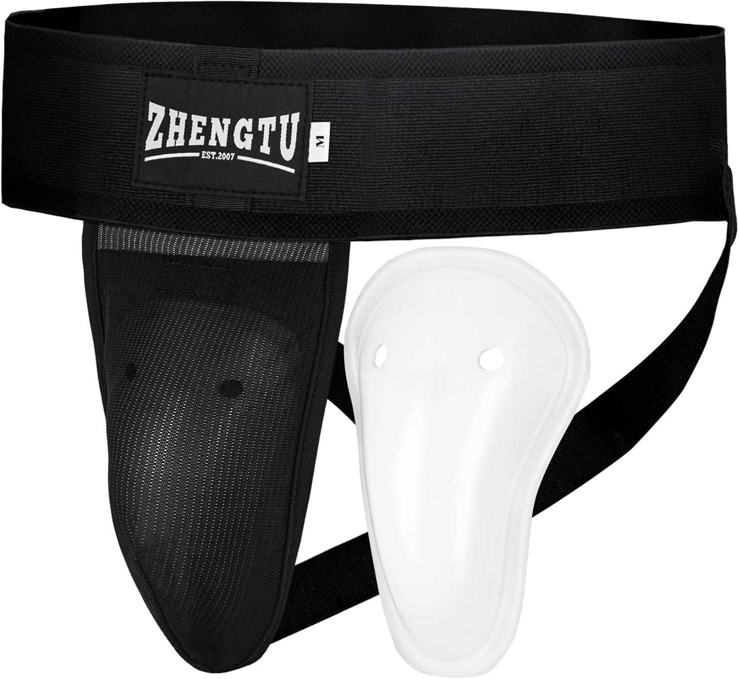 Groin Protector Cup Kickboxing Boxing Muaythai MMA Groin Guard, Jockstrap Karate Training, BJJ Protection, Soccer, Basketball Removable TPE Cup with Silicone Cushioning