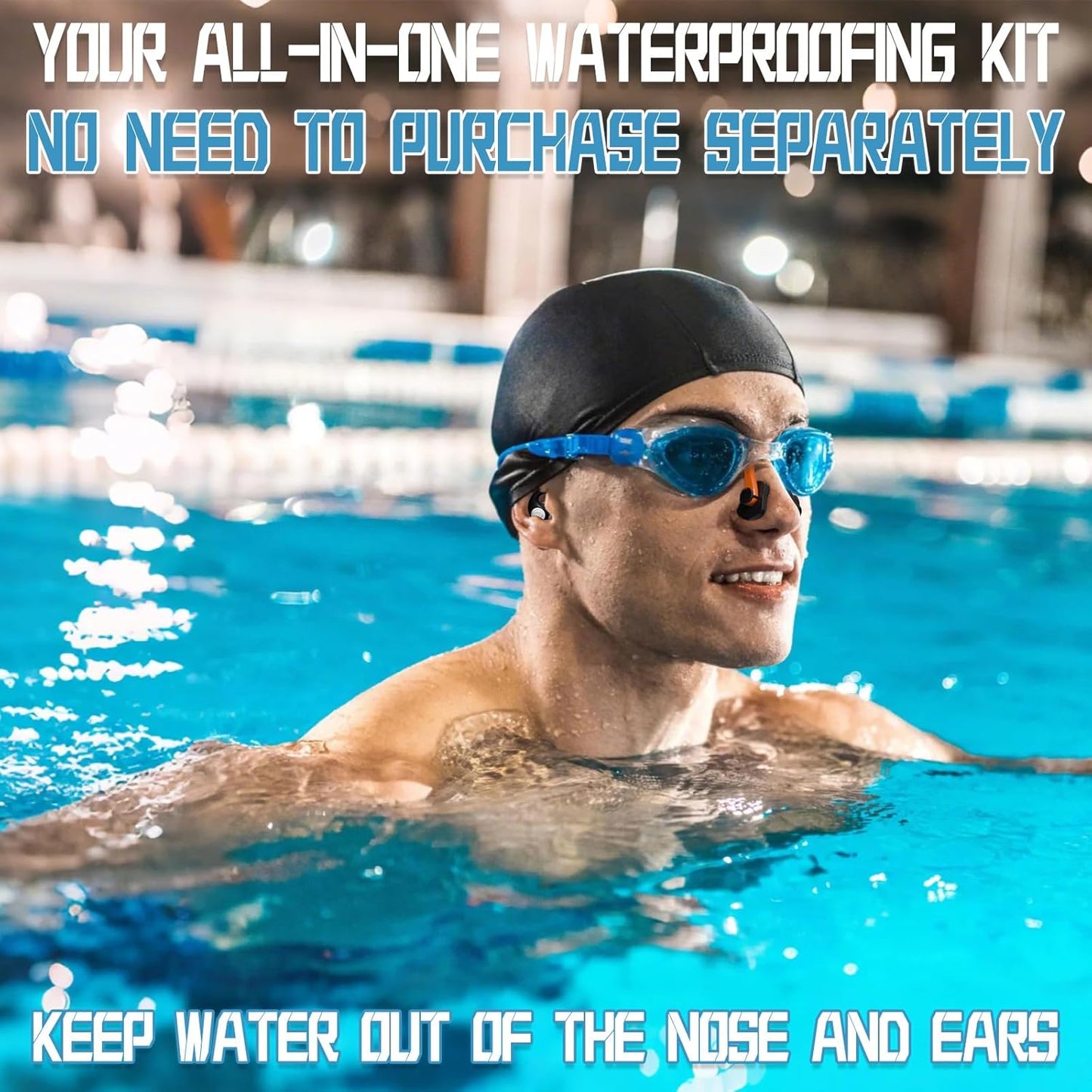 Swimming Nose Clip Ear Plugs - 9 Packs Silicone Swim Nose Plugs with Earplugs for Adult,Waterproof Pool Nose Plug for Diving Surfing and Other Water Sports with Storage Box,Multi-Color