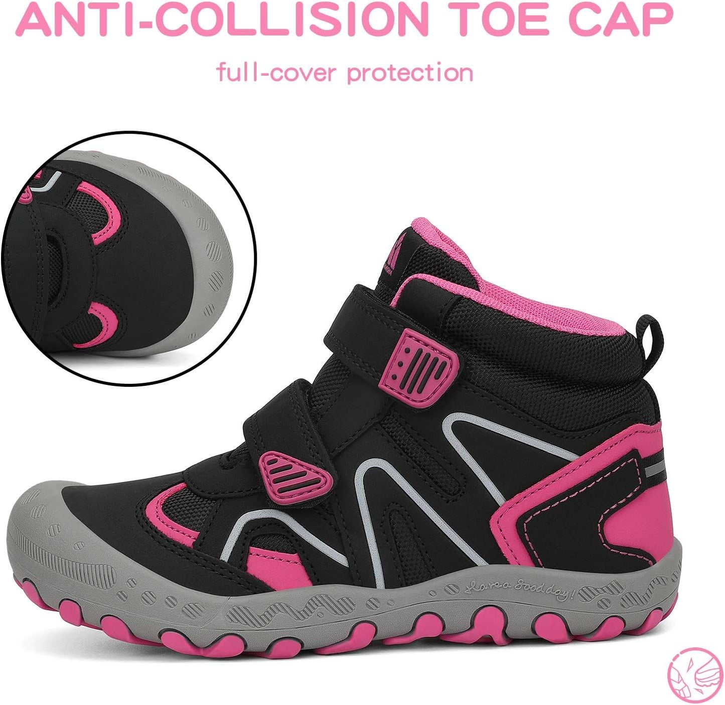 Mishansha Kids Water Resistant Hiking Boots, Boys Girls Anti Collision Anti-Skid Athletic Outdoor Adventure Trekking Shoes