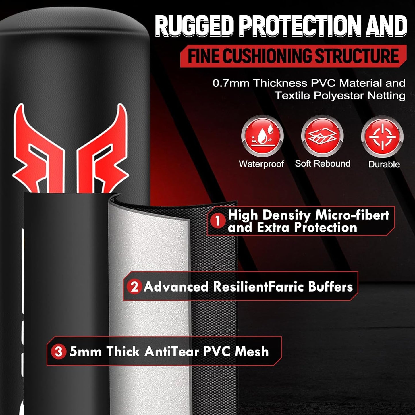 Standing Punching Bag for Adults, Upgrated Base Heavy Bag with Stand Boxing Training Equipment with MMA Gloves and Pump, 0.7mm Thickening Material Kicking Bag for Home Gym Workout Muay Thai Fitness