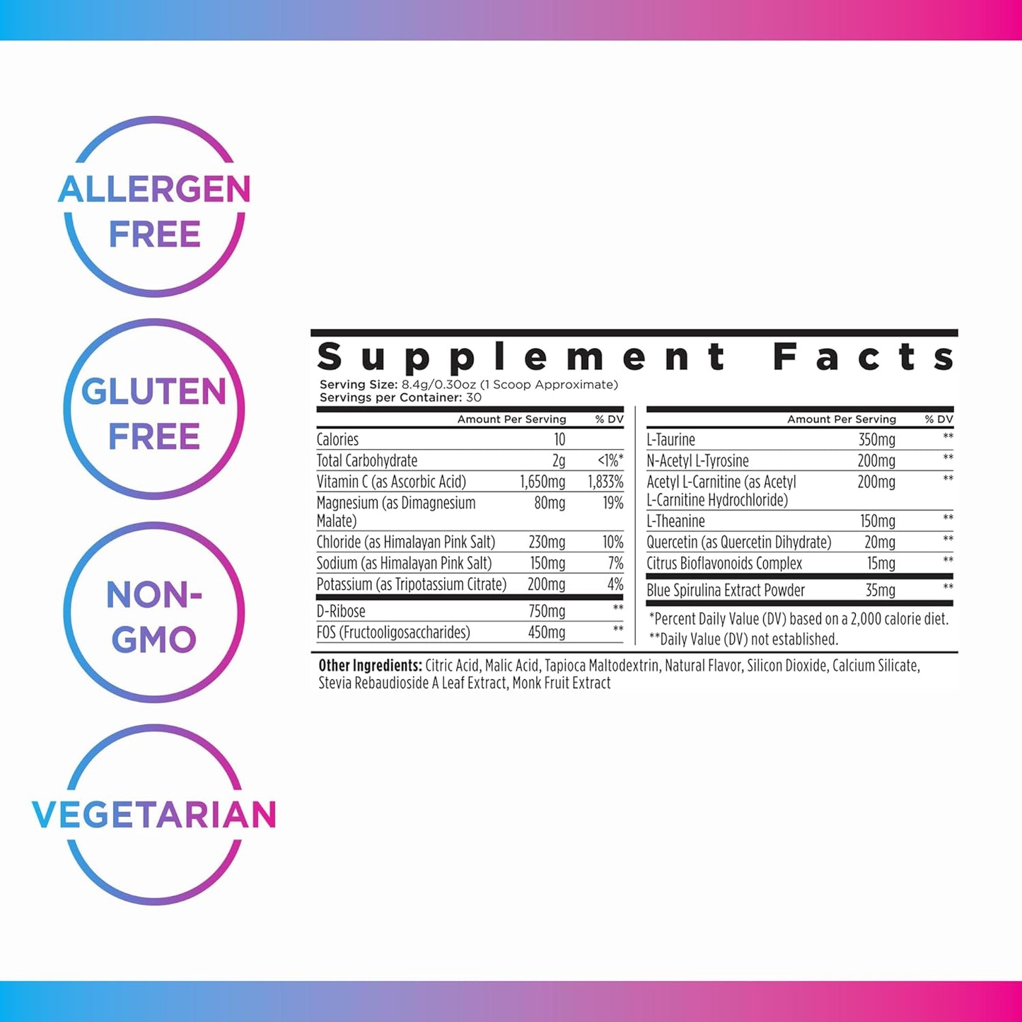 Livingood Daily Electrolytes Powder, Electrolytes Hydration Drink Mix with Vitamin C, Magnesium, Taurine & Sea Salt, Electrolyte Supplement for Energy & Hydration, Keto, Berry Frost Flavor, 30 Srvgs