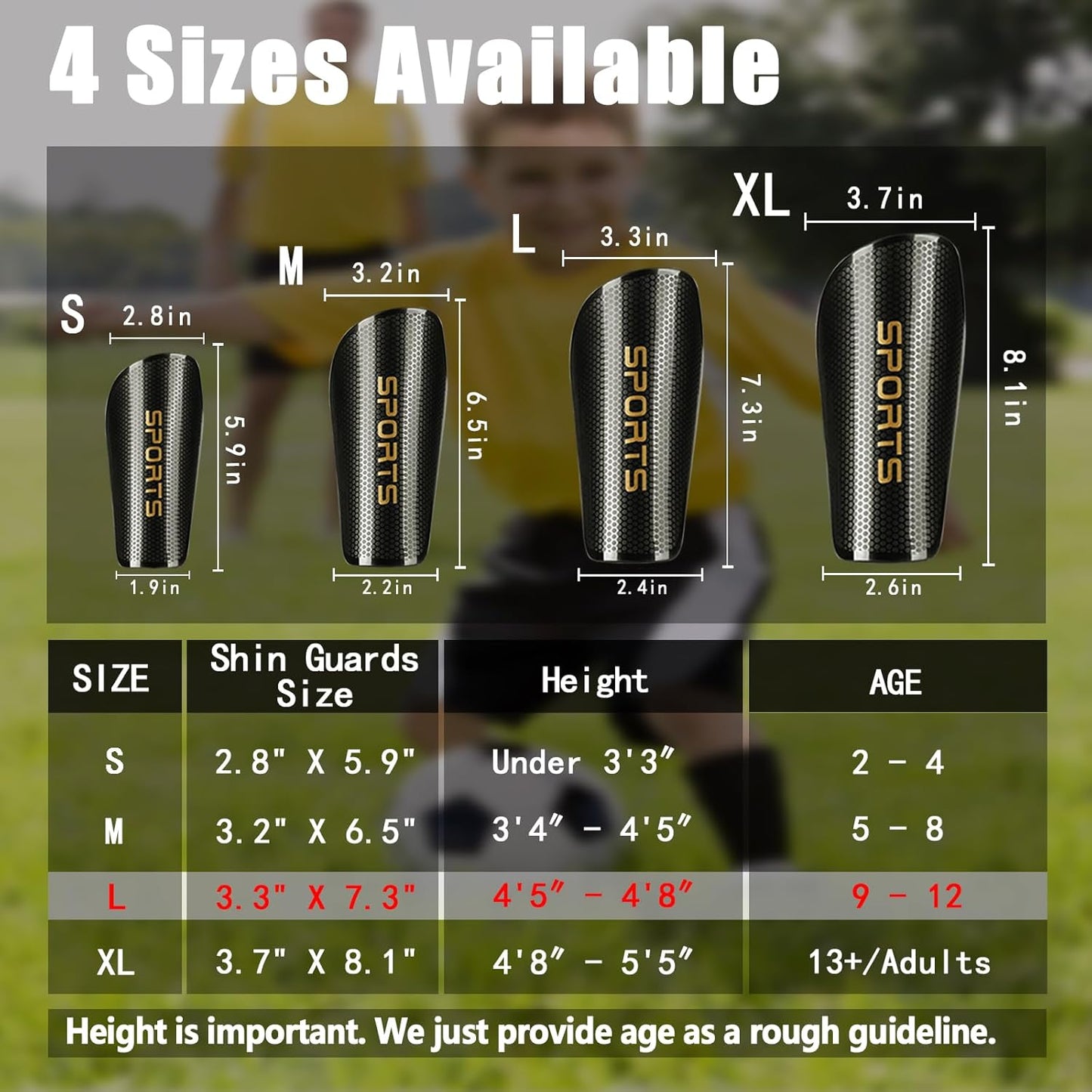 Soccer Shin Guards for Kids Adults, Toddler Shin Pads Set with Sleeves and Long Soccer Socks for Age 2-16 Boys & Girls, Youth &Men, Lightweight Soccer Equipment