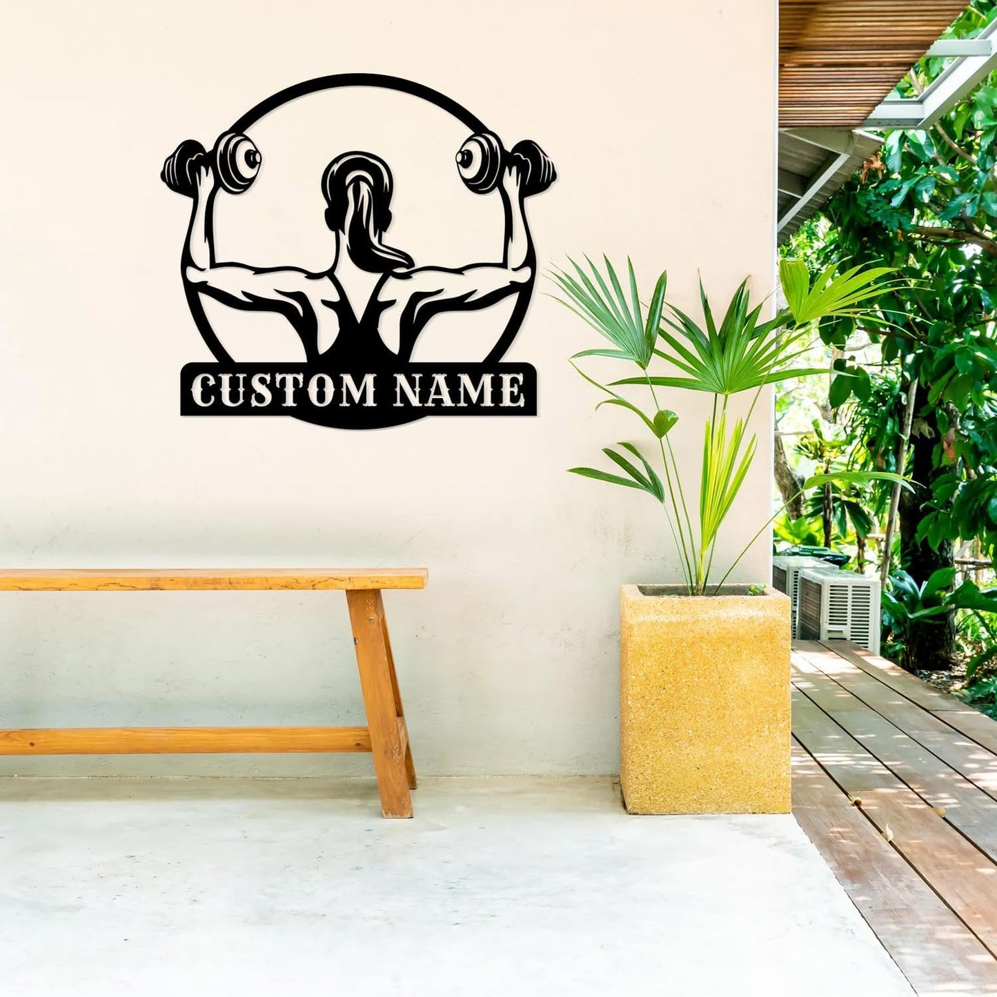 Customized Metal Gym Name Sign, Personalized Sports Room Wall Art,Metal Gym Sign,Unique Fitness Wall Sign, Gym Lovers Unique Gift, Gym Wall Art,Training Center Sign (Style-16)