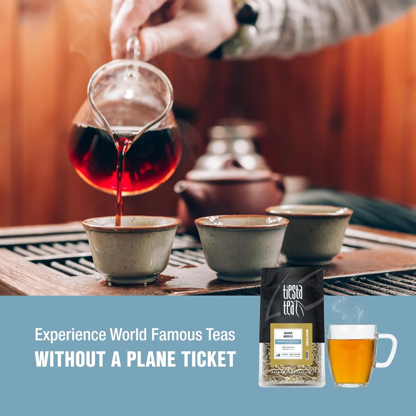 Tiesta Tea Silver Needle White Tea – Premium Loose Leaf, Single-Origin from China | Pure Unblended Low-Caffeine Tea | Hot or Cold Brew | 12oz Resealable Bulk Pouch | Brews 200 Cups