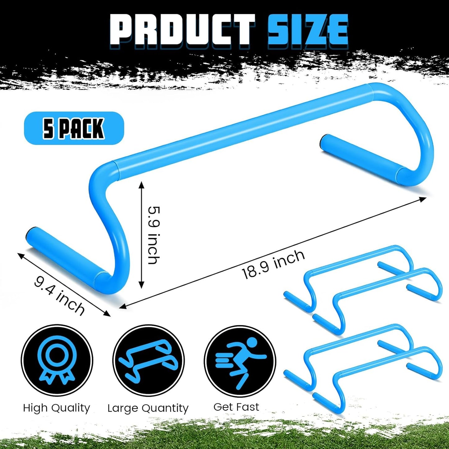 5 Pcs Speed Agility Training Hurdles Detachable Durable Equipment Plyometric and All Purpose Speed Training Hurdle Equipment for Athletes Soccer Basketball