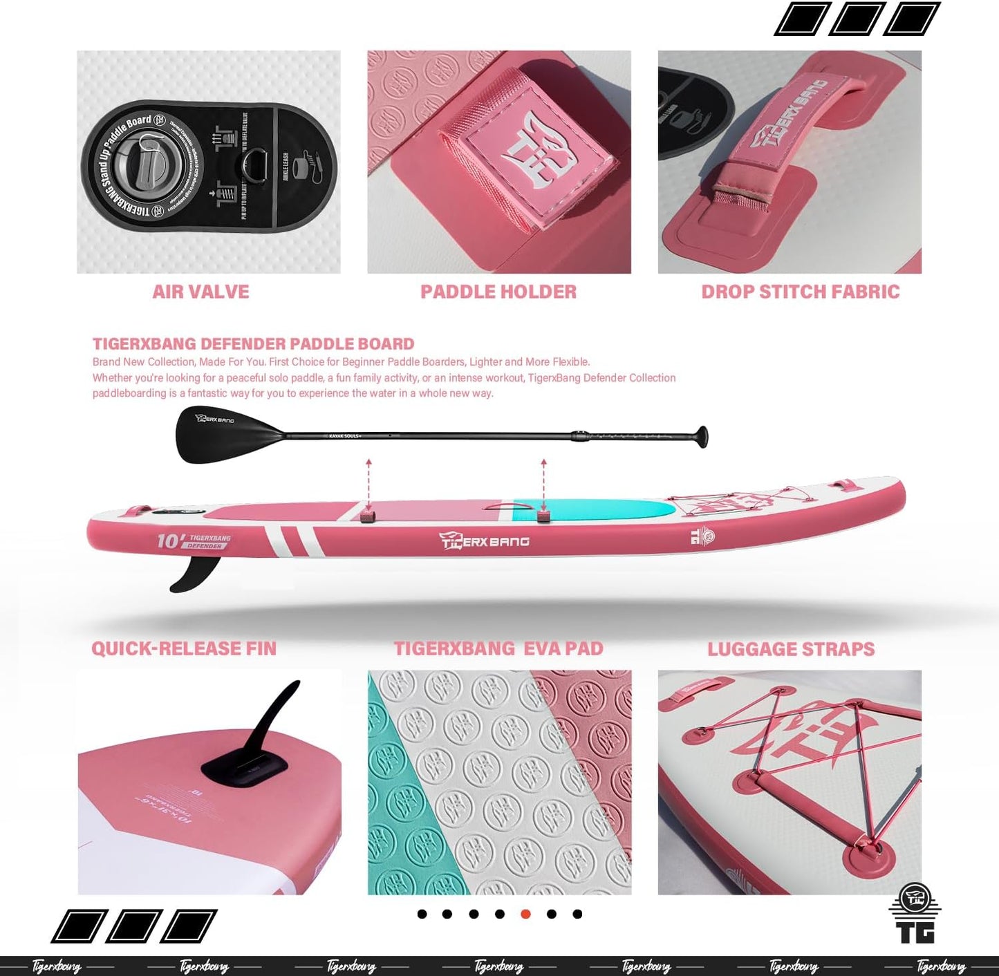 Inflatable Paddle Board with Premium SUP Board Accessories, Allround Paddle Boards for Adults/Kids,Stand Up Paddle Board Defender Collection