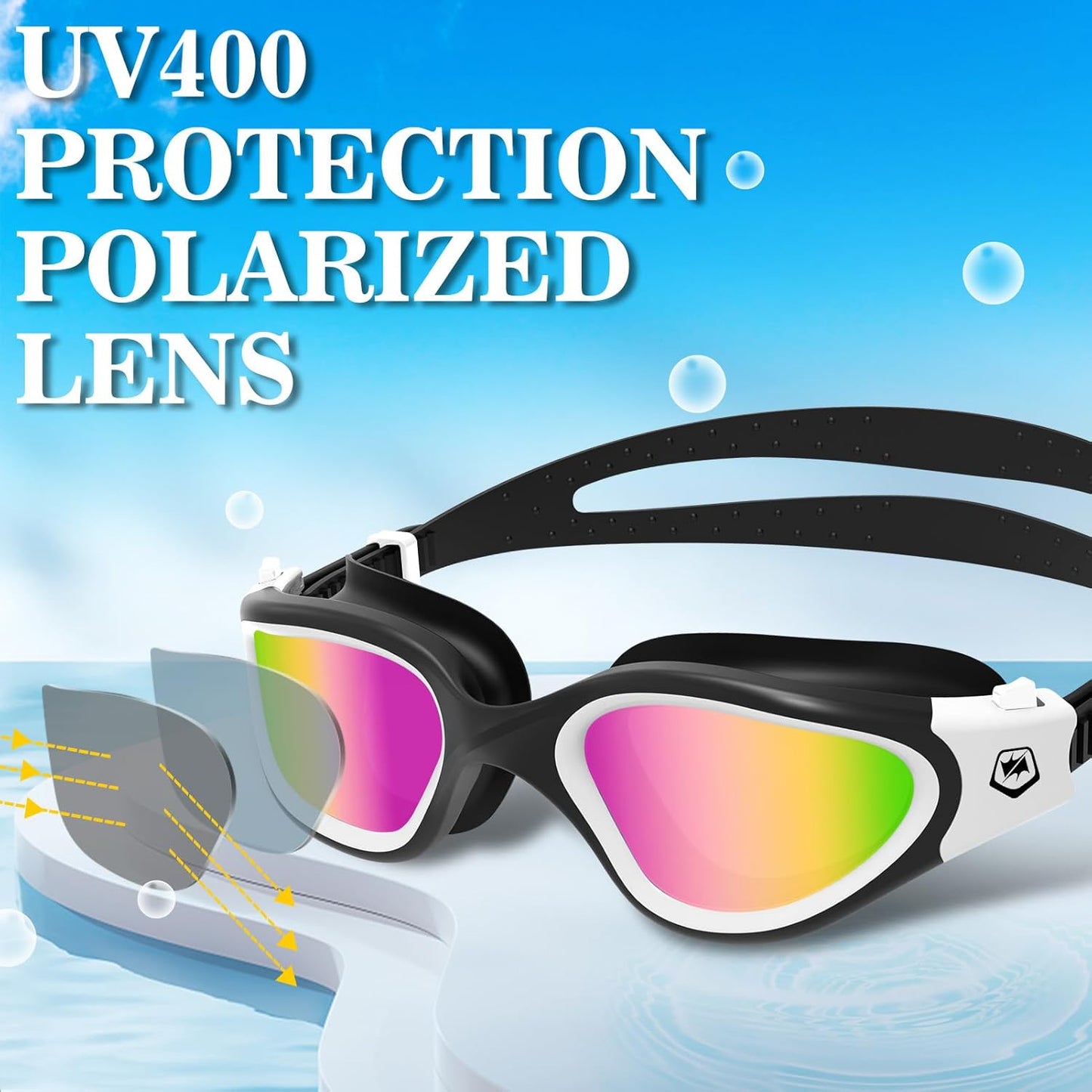 WIN.MAX Polarized Swimming Goggles Swim Pool Goggles Anti Fog Anti UV No Leakage Clear Vision for Men Women Adults Teenagers