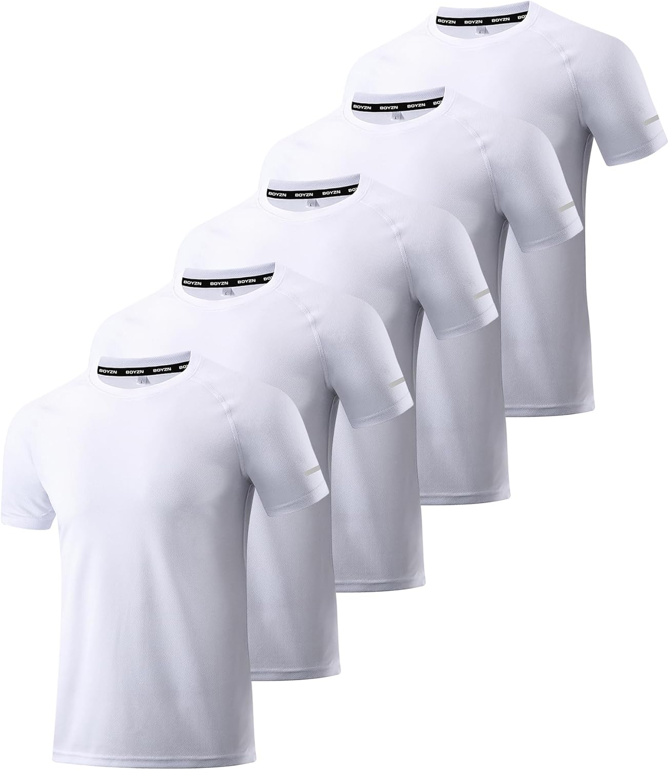 Boyzn 1, 3, 5 or 7 Pack Men's Workout Running Shirts, Dry Fit Moisture Wicking T-Shirt, Gym Athletic Short Sleeve Tee Shirts