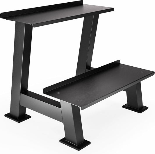 Synergee Kettlebell Storage Rack - Gym Storage Rack for Fitness Equipment Organization. 2-Tier Shelf for Holding Synergee Kettlebells.