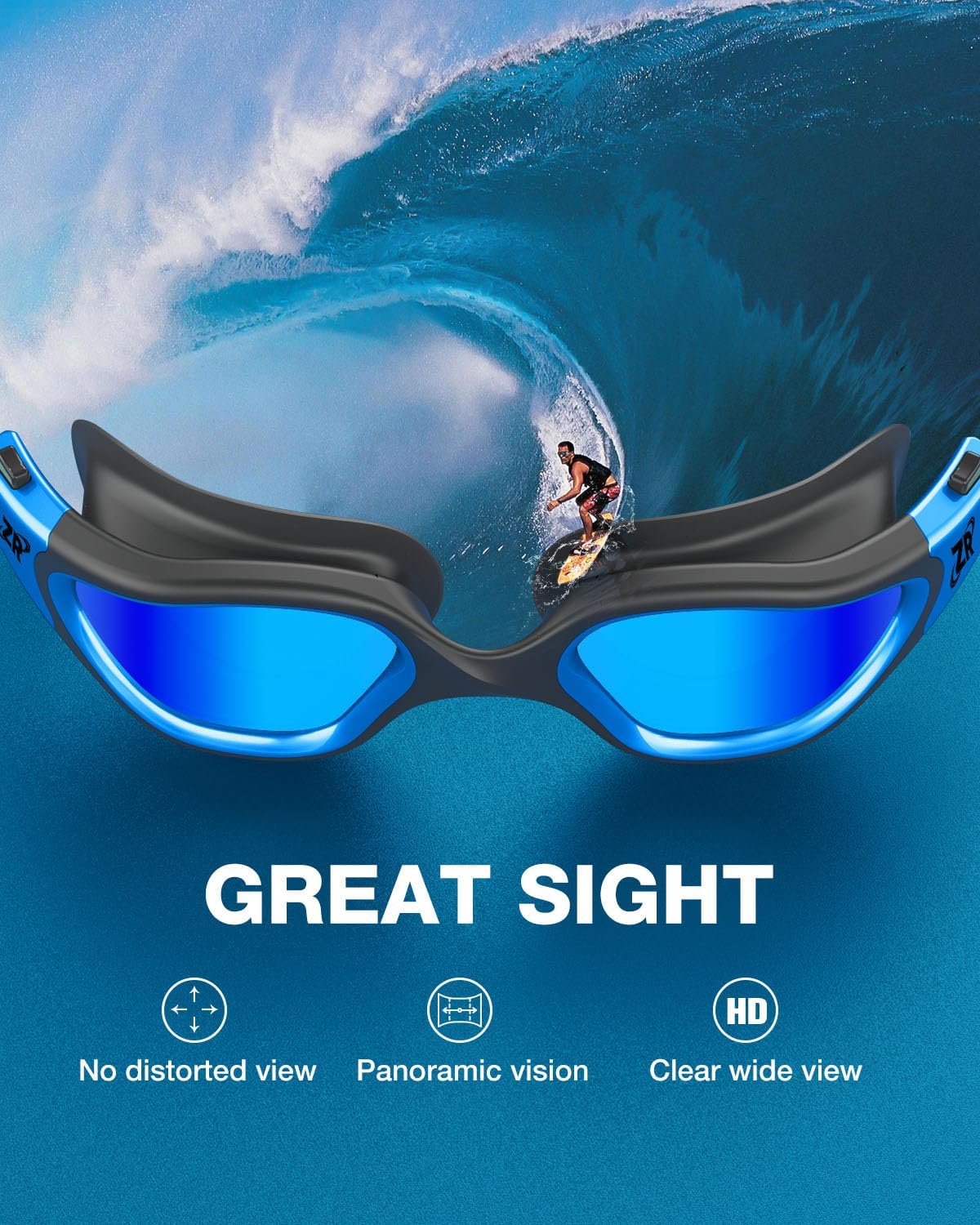 ZIONOR Swim Goggles, G1 MAX Polarized Anti-Fog Swimming Goggles for Men Women