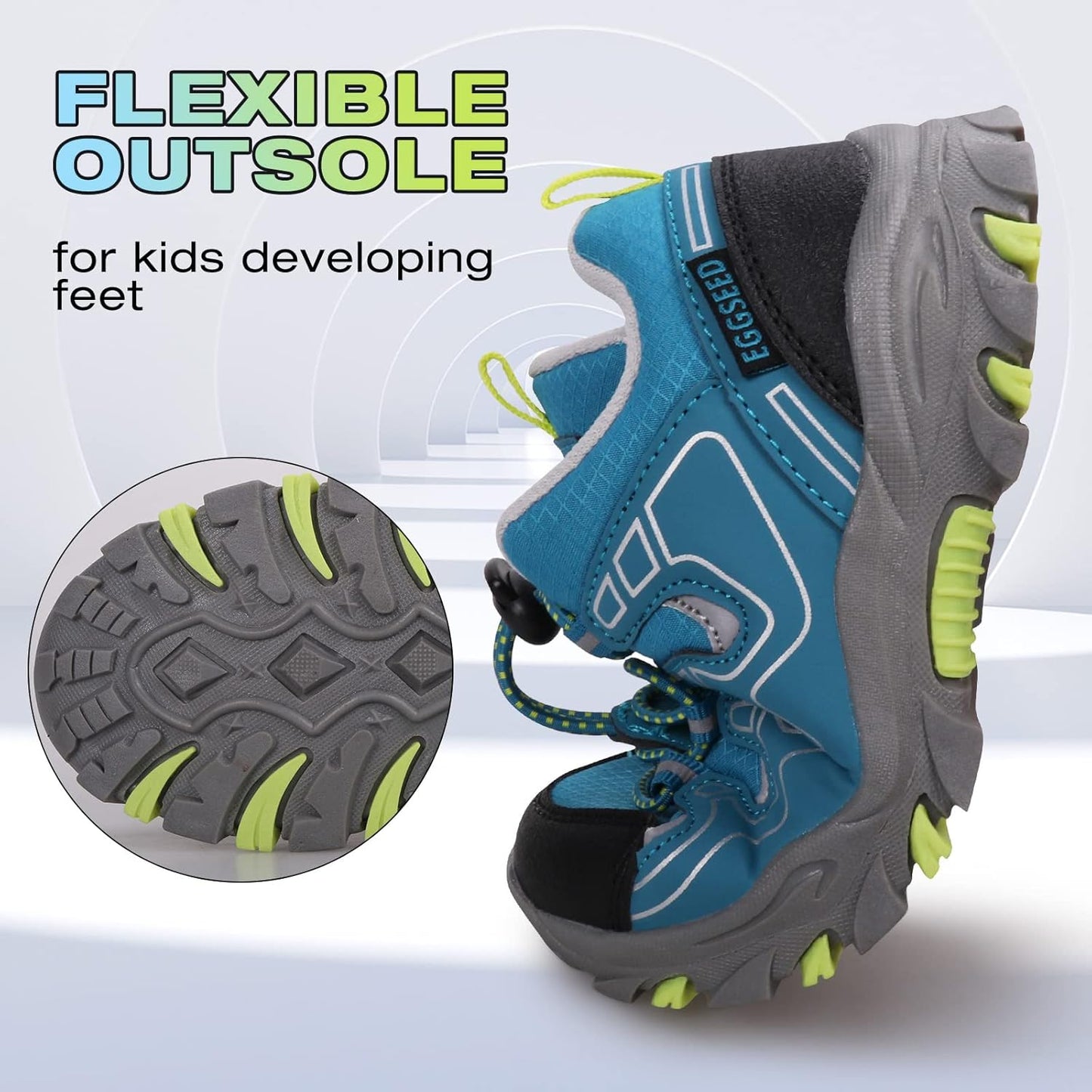 Boys Girls Hiking Trail Shoes Waterproof Slip Resistant Outdoor Trekking Walking Running Sneakers(Little/Big Kids)