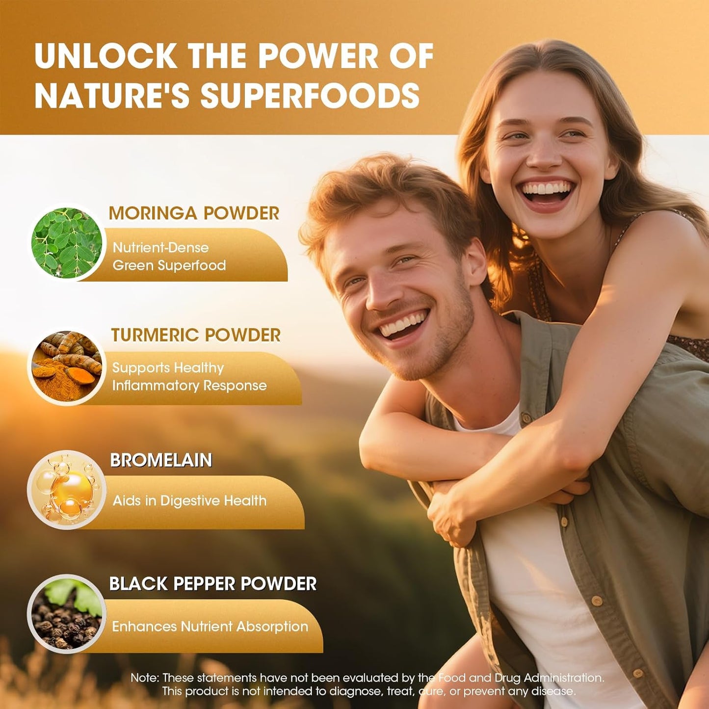 Moringa Capsules 10-in-1 Superfood Supplement – Turmeric Curcumin, Bromelain & Black Pepper – Supports Mobility & Recovery, Energy, Digestion, Immunity & Skin Vitality – Vegan, Non-GMO, Gluten-Free