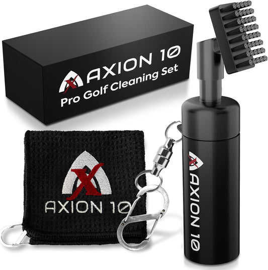 Premium Club Cleaner for Golf Bag & Microfiber Golf Towel, Heavy Duty Magnetic Clip; Golf Brush and Groove Cleaner, Golf Club Cleaner Brush, Great Golf Gift, 4oz Golf Club Water Brush (Perfect Size)