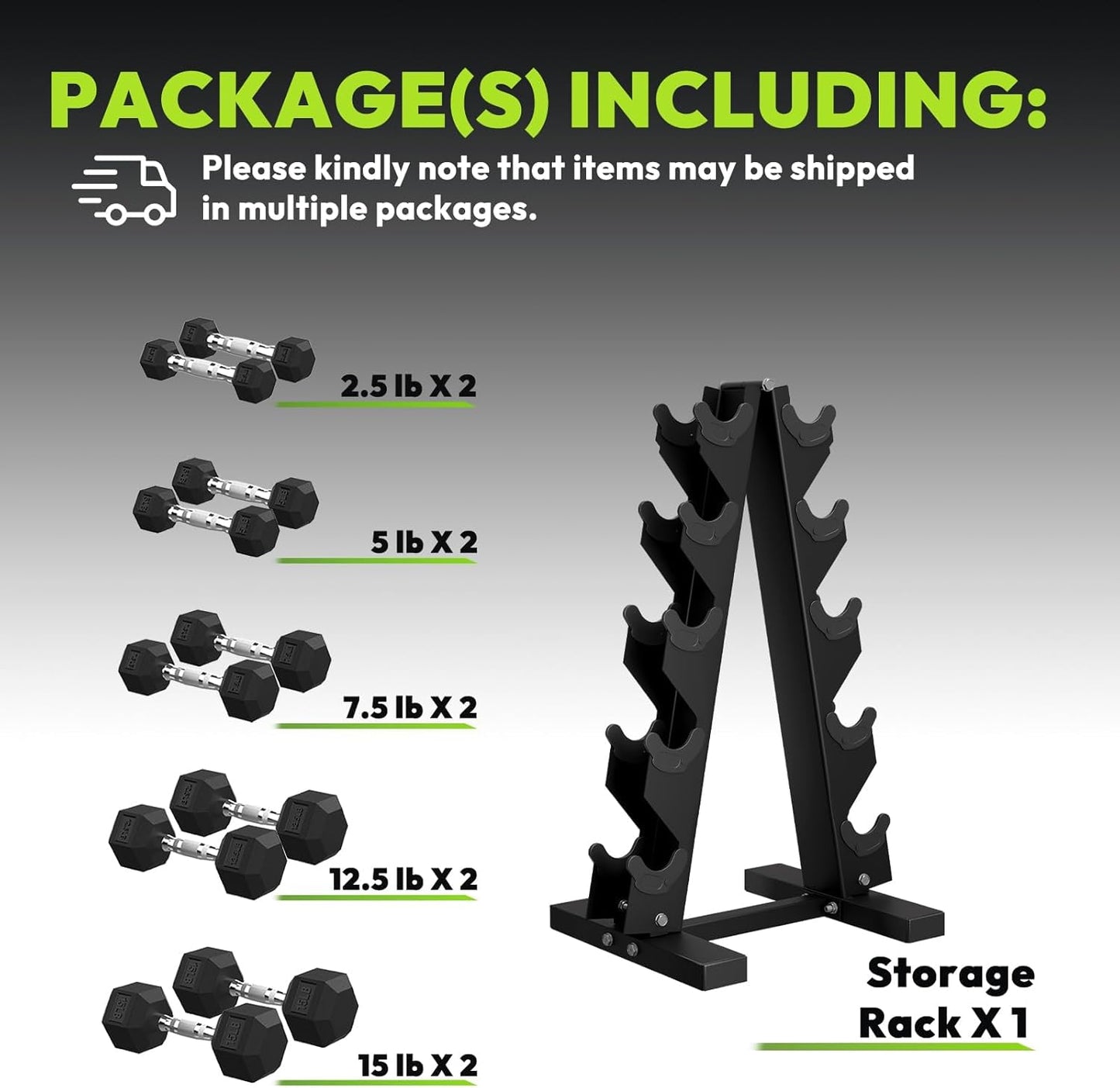 Hex Dumbbell Sets with Rack, 60-550 lb Rubber Encased Exercise & Fitness Dumbbells Set with Rack Option, Hand Weight for Strength Training, Weight Dumbbells