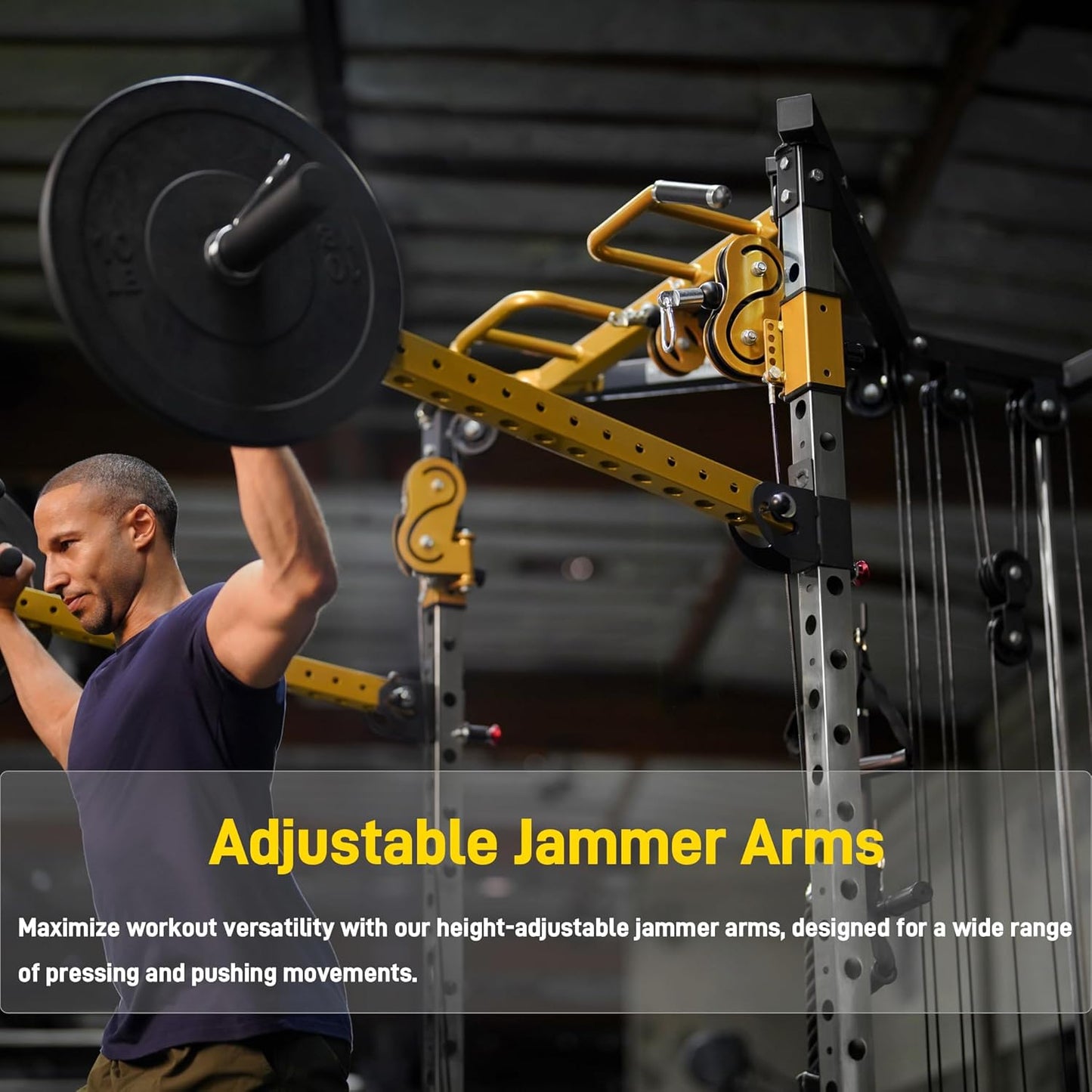 Power Rack with Dual Pulley System, Cable Crossover, LAT Pulldown, Bench Press & Squat Rack, Full Body Strength Training Cage for Home Gym