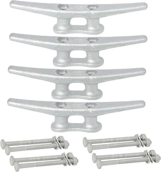 6/8/10/12/14 inch Dock Cleats With Bolts,Hot Dipped Galvanized Cast Iron Boat Cleats,Rope Cleat Boat Dock Cleats for Boat Docks,Decks,Piers for Tying up Boats,Marine Decor(1,2,4,5,6,8,10,12 Pack)