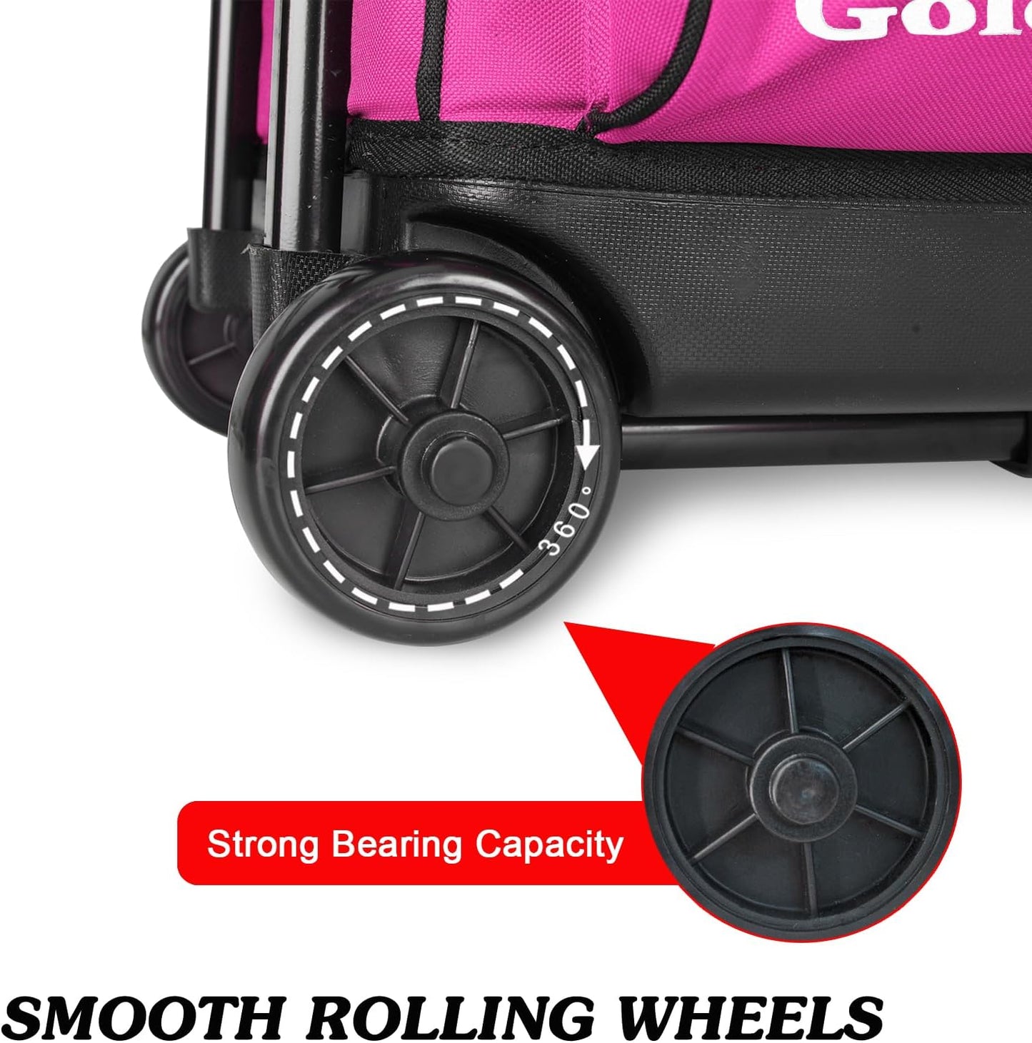 Goloni 3 Ball Bowling Bags with Wheels - Rolling Bowling Bag for 3 Balls & Accessories - Retractable Handle Extends to 38