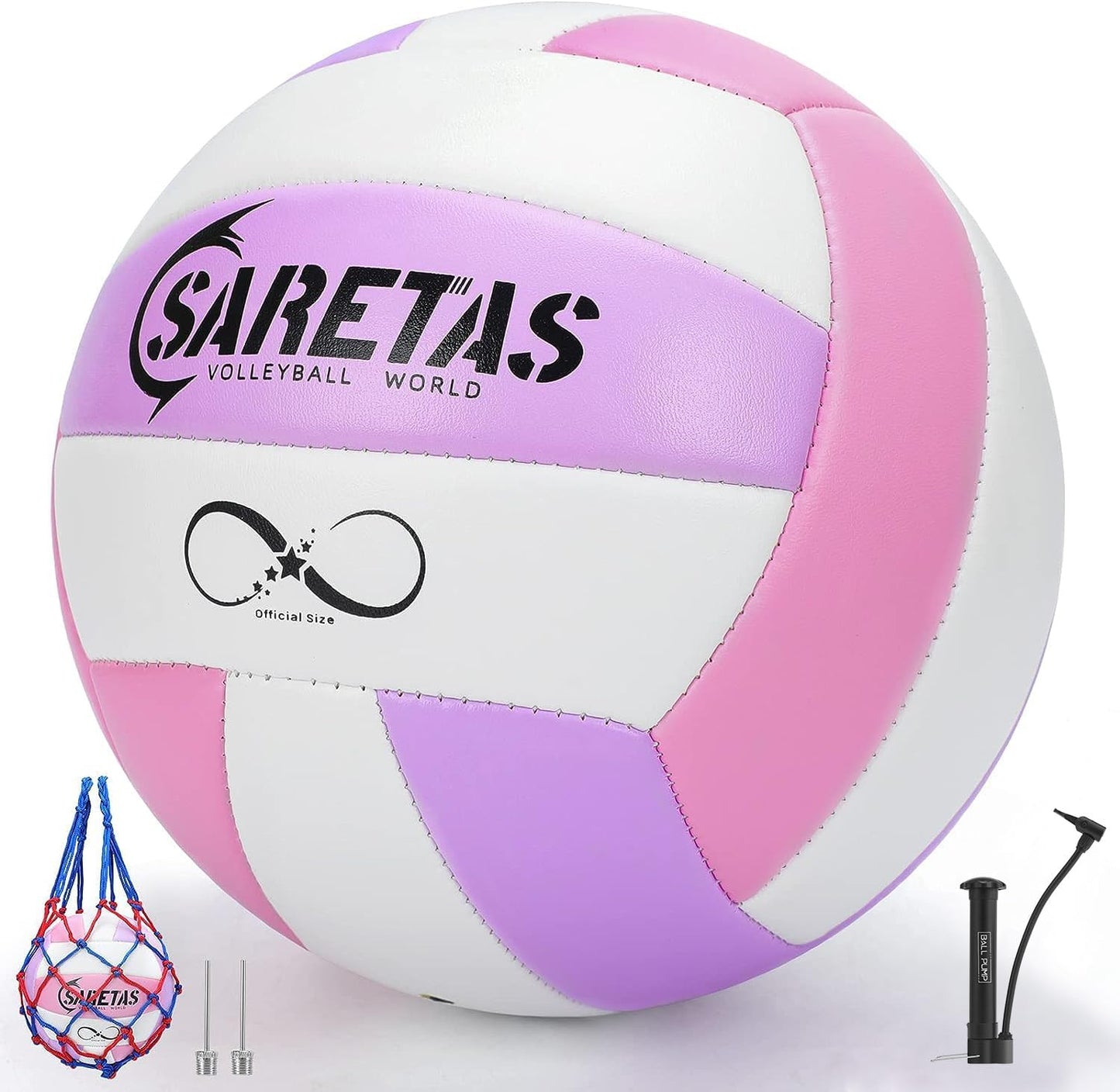 Beach/Water/Sand Volleyballs, Outdoor/Indoor Official Size, Soft Touch Volleyball for Beginners, Cute Volley Ball for Girls/Kids/Youth, Ideal Gifts with Pump for Backyard, Pool, Middle School