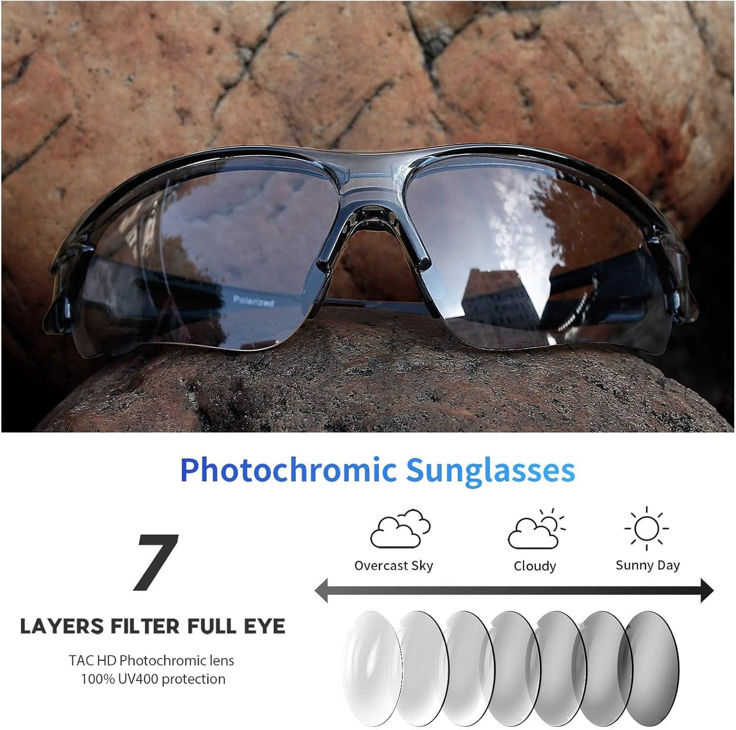 BEACOOL Polarized Sports Sunglasses for Men Women Youth Baseball Fishing Cycling Running Golf Motorcycle Tac Glasses UV400