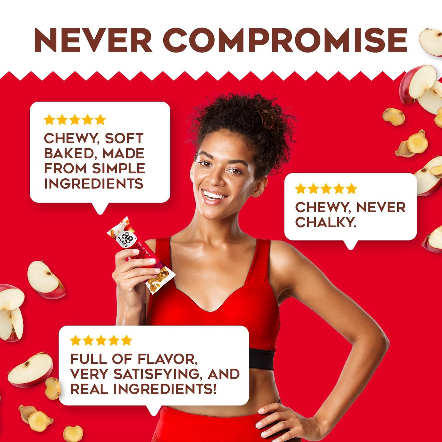 88 Acres Granola Bars | Apple Ginger Crisp | Gluten Free, Nut-Free Oat and Seed Snack Bar | Vegan & Non GMO | 12 Pack