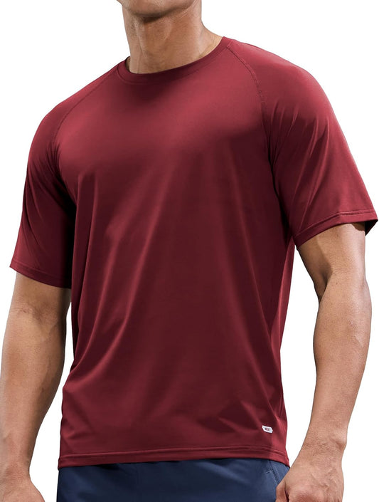 MIER Men's Dry Fit Workout T-Shirts Athletic Running Tee Short Sleeve Crew Neck Gym Tops, Polyester, Moisture Wicking