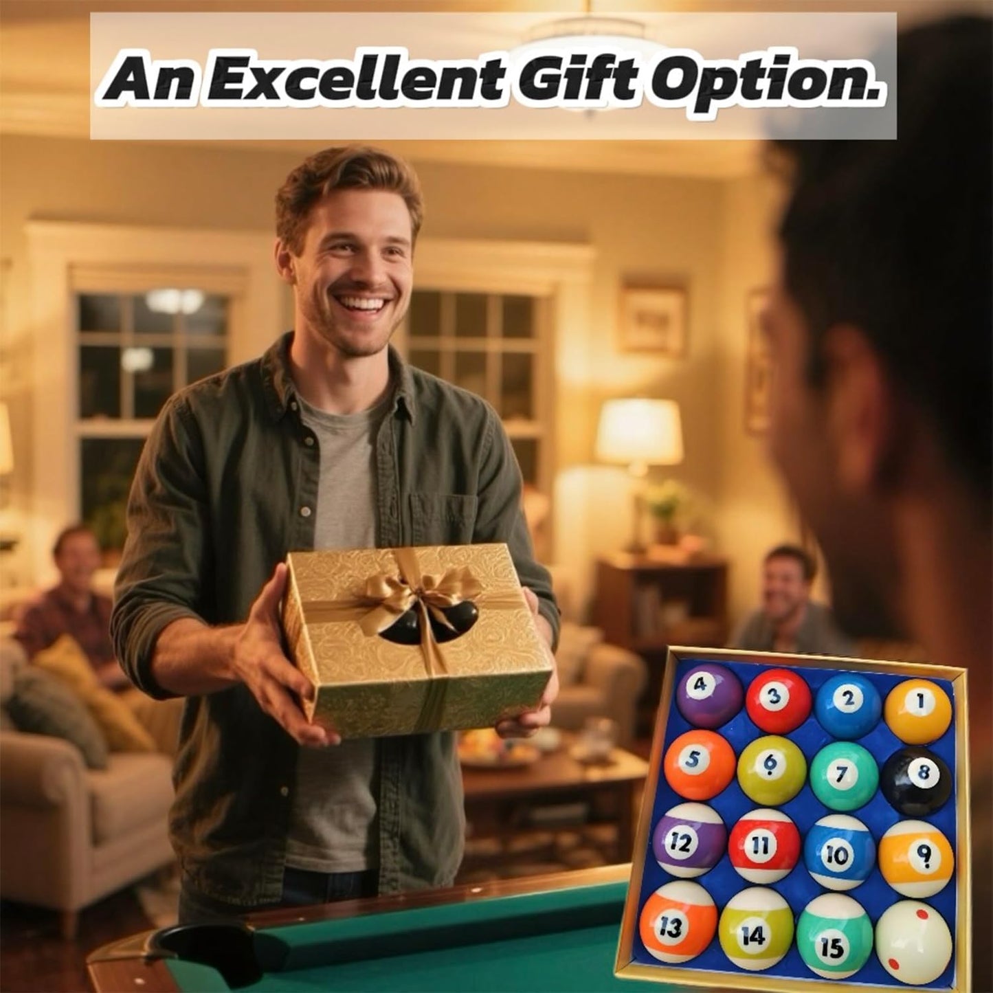 Billiard Balls Standard Set 16 Pool Table Balls 2-1/4 inch Replacement Billiard Cue Ball Set Professional Pool Table Accessories