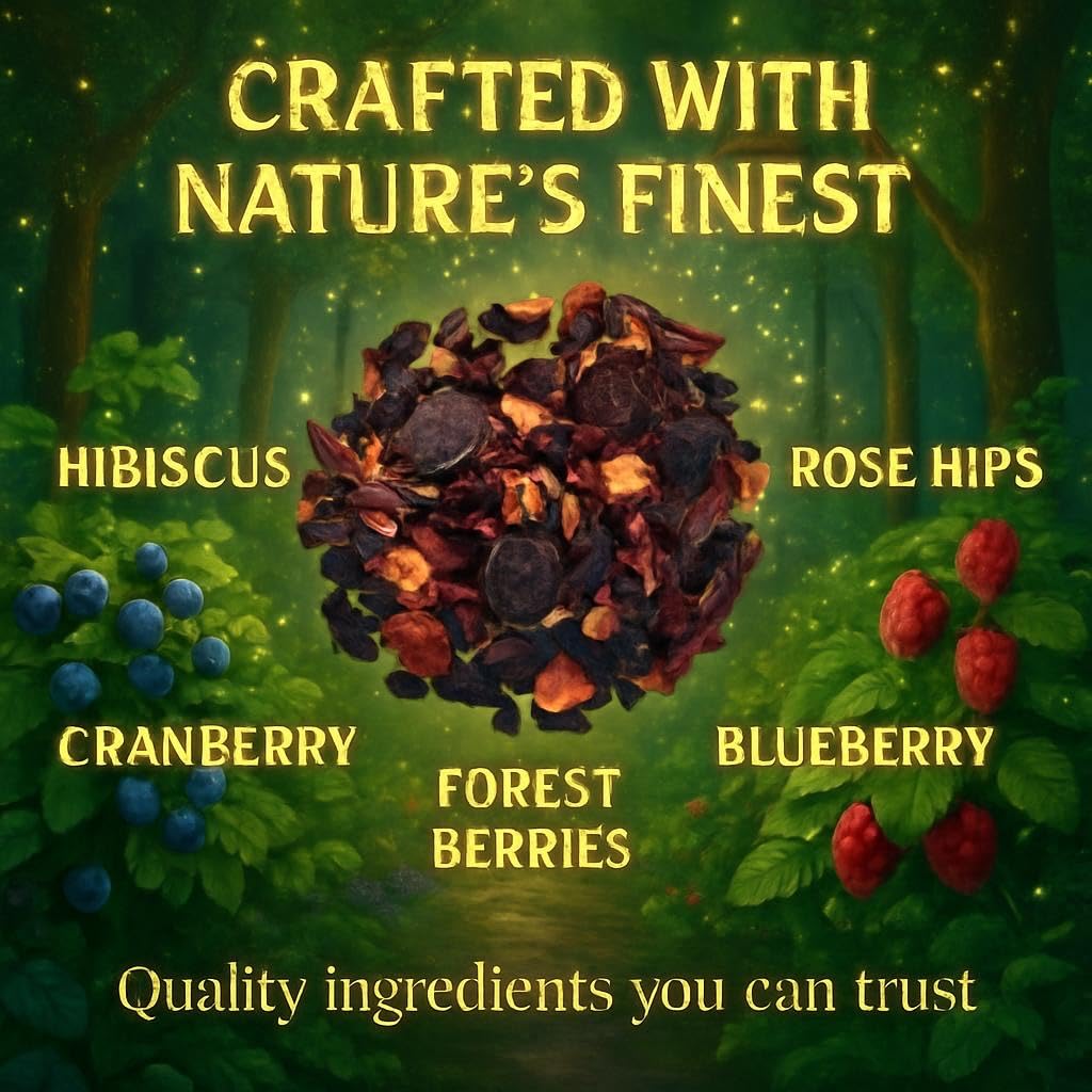 Bellasia Tea Berry Bliss for Kids Using Real Fruit Pieces - Caffeine Free Herbal Tea Blend with Real Ingredients & Balanced Flavor- Add Loose Leaf Tea to Your Child’s Routine for A Fun & Tasty Drink. 20-25 cups