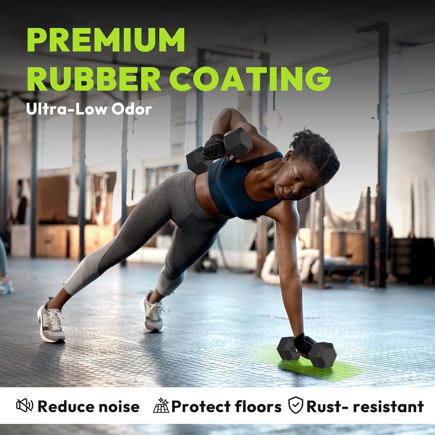 Hex Dumbbell 45-480 lb Set, Rubber Encased Exercise & Fitness Dumbbells for Home Gym, Hand Weights for Strength Training