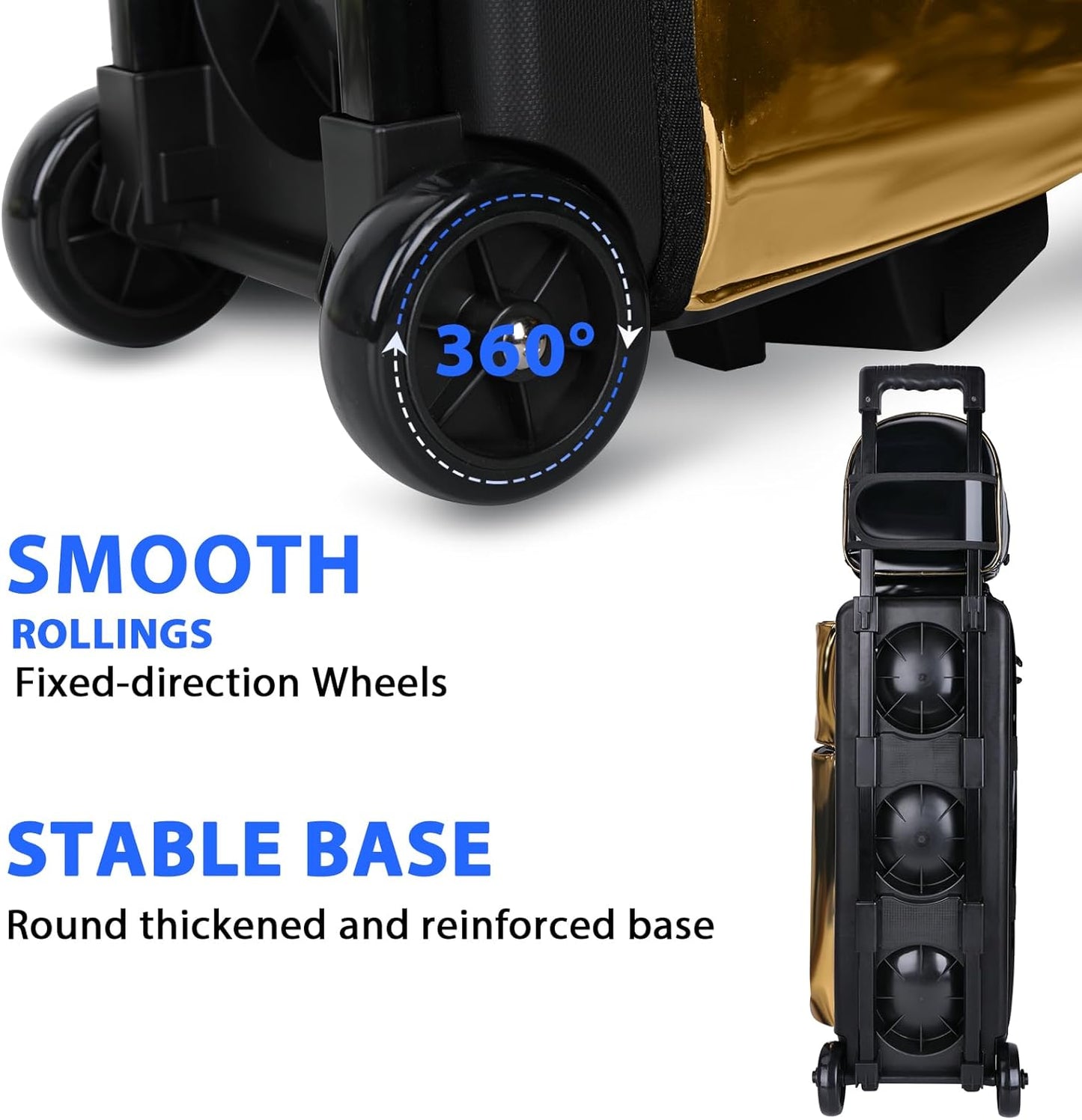 4 Ball Bowling Bags with Wheels,3 Ball Bowling Bag + 1 Ball Tote,Separate Shoe Compartment for Shoes (Up To US Men Size 16)