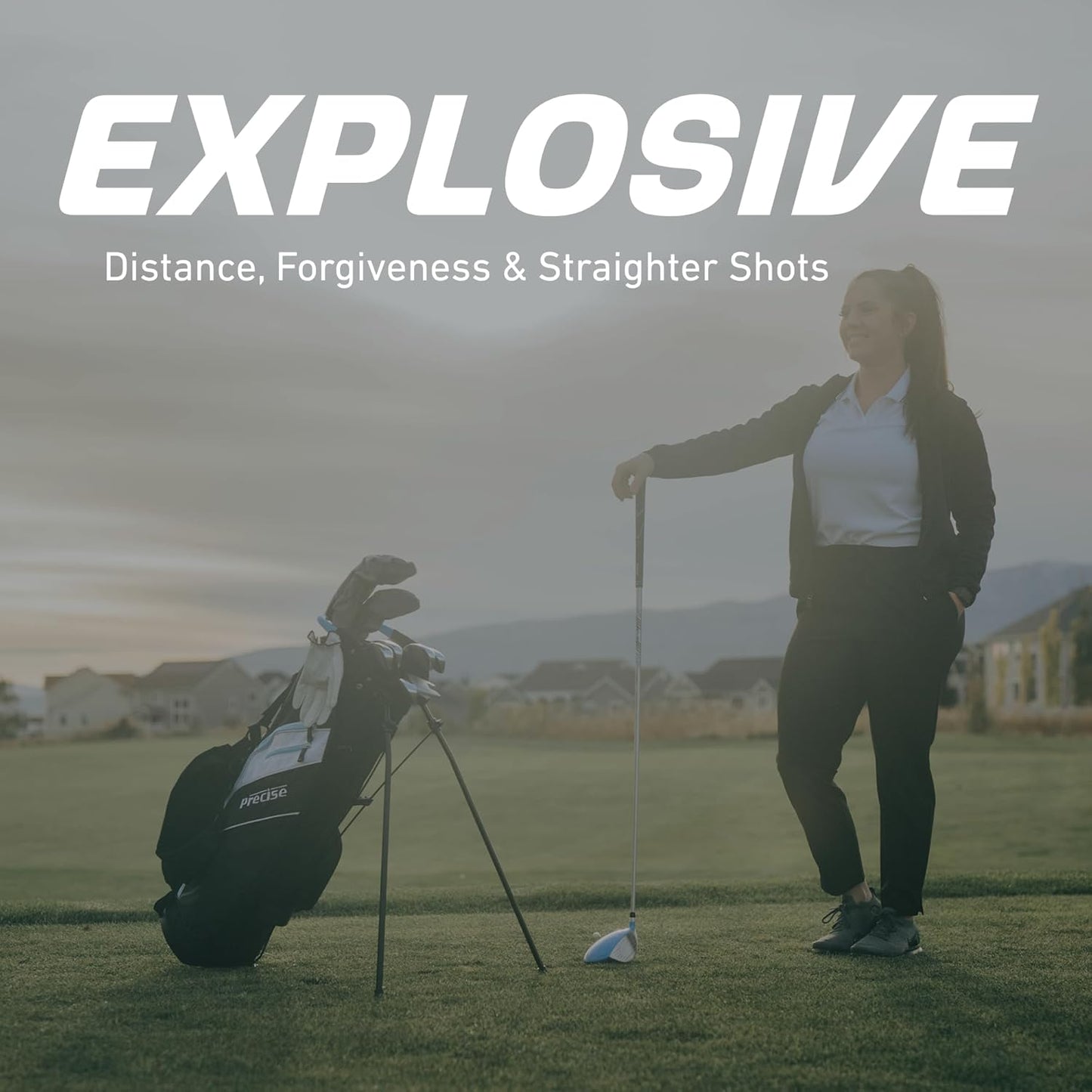 Precise AMG Complete Womens Golf Clubs Set, Includes Driver, Fairway, Hybrid, 6-PW Irons, Putter, Stand Bag, 3 H/C's, Golf Clubs Women Right Handed, Regular & Petite Sizes