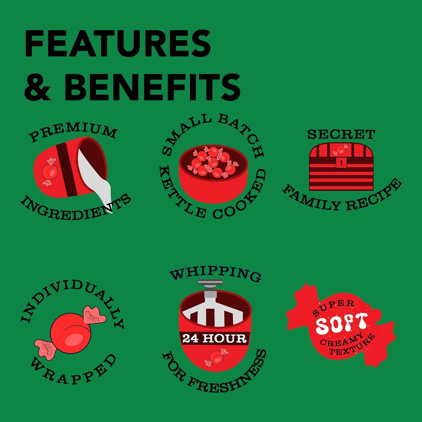 Taffy Town Saltwater Taffy, Watermelon, 2.5Lb